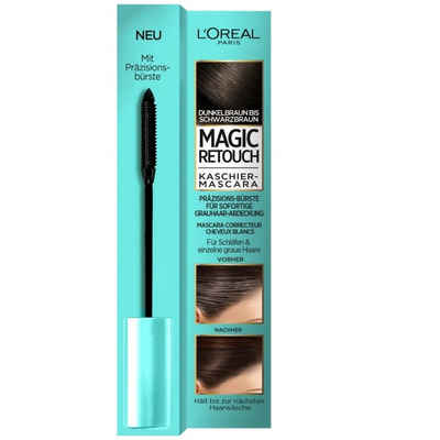 L'ORÉAL PARIS Haar-Mascara Magic Kaschier Mascara Präzisions Bürste Maskara, Hair Finishing Stick babyhaare bändigen nicht fettig wasserfest Haarfärbemittel Haarfarbe, 1-tlg., Färbemittel Make up auswaschbares Mascara, braun mittelbraun Haare Kaschier Ansätze mehr Abdeckung