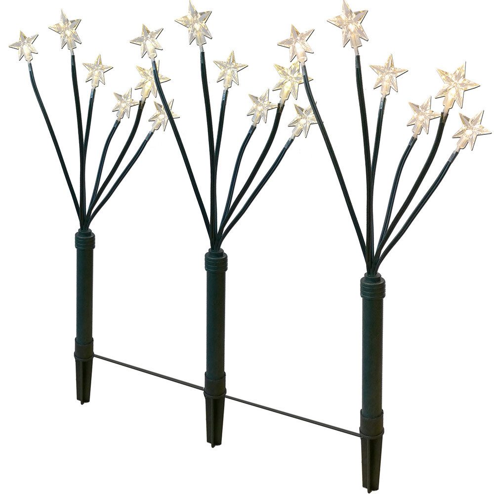 Gartenpirat LED-Lichtsystem LED-Sternenleuchtstäbe 3-er Set LED warmweiß Gartenbeleuchtung
