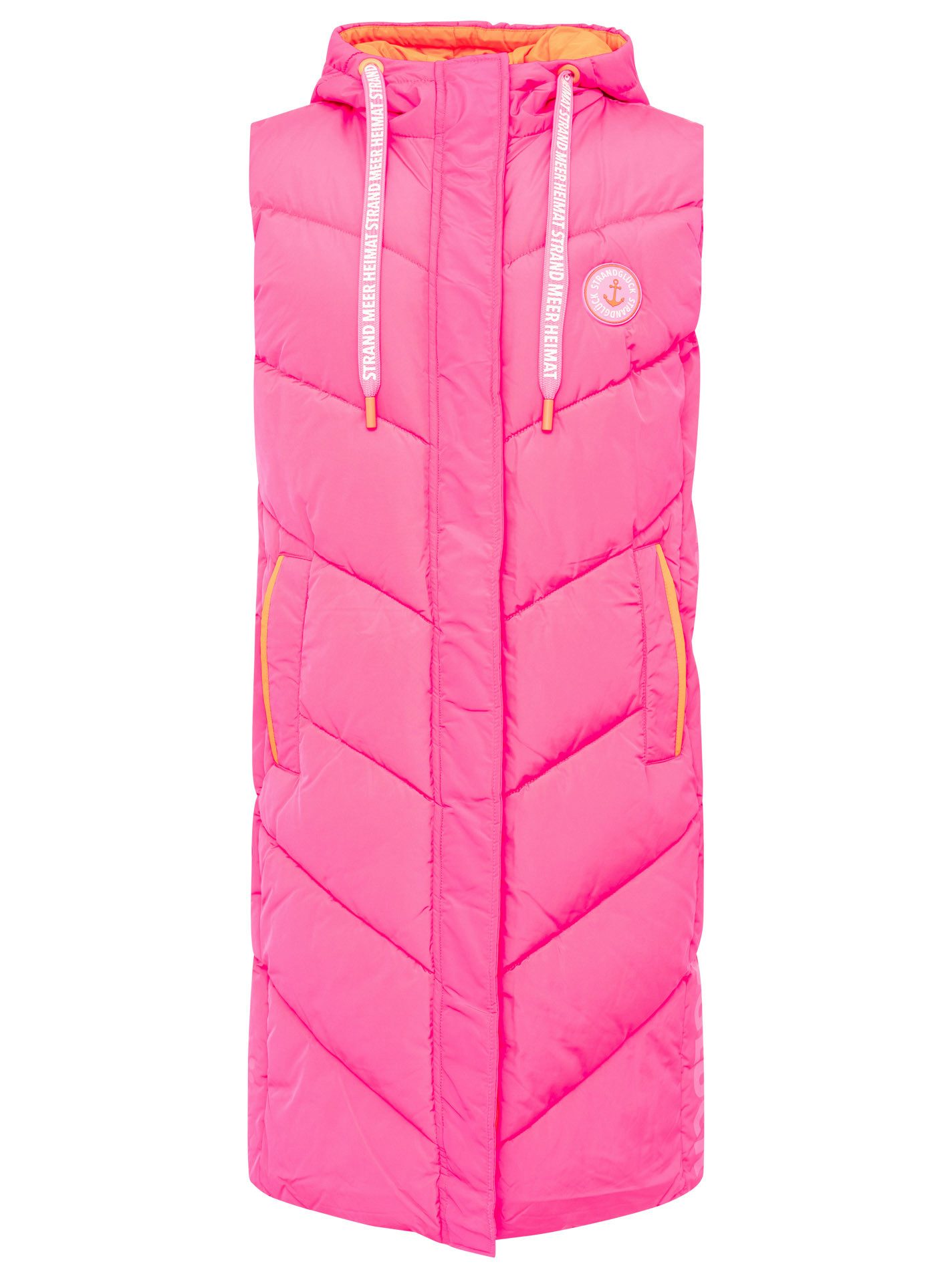 Zwillingsherz Steppweste "Strandglück" seitlicher Print, Kapuze, Taschen, m günstig online kaufen