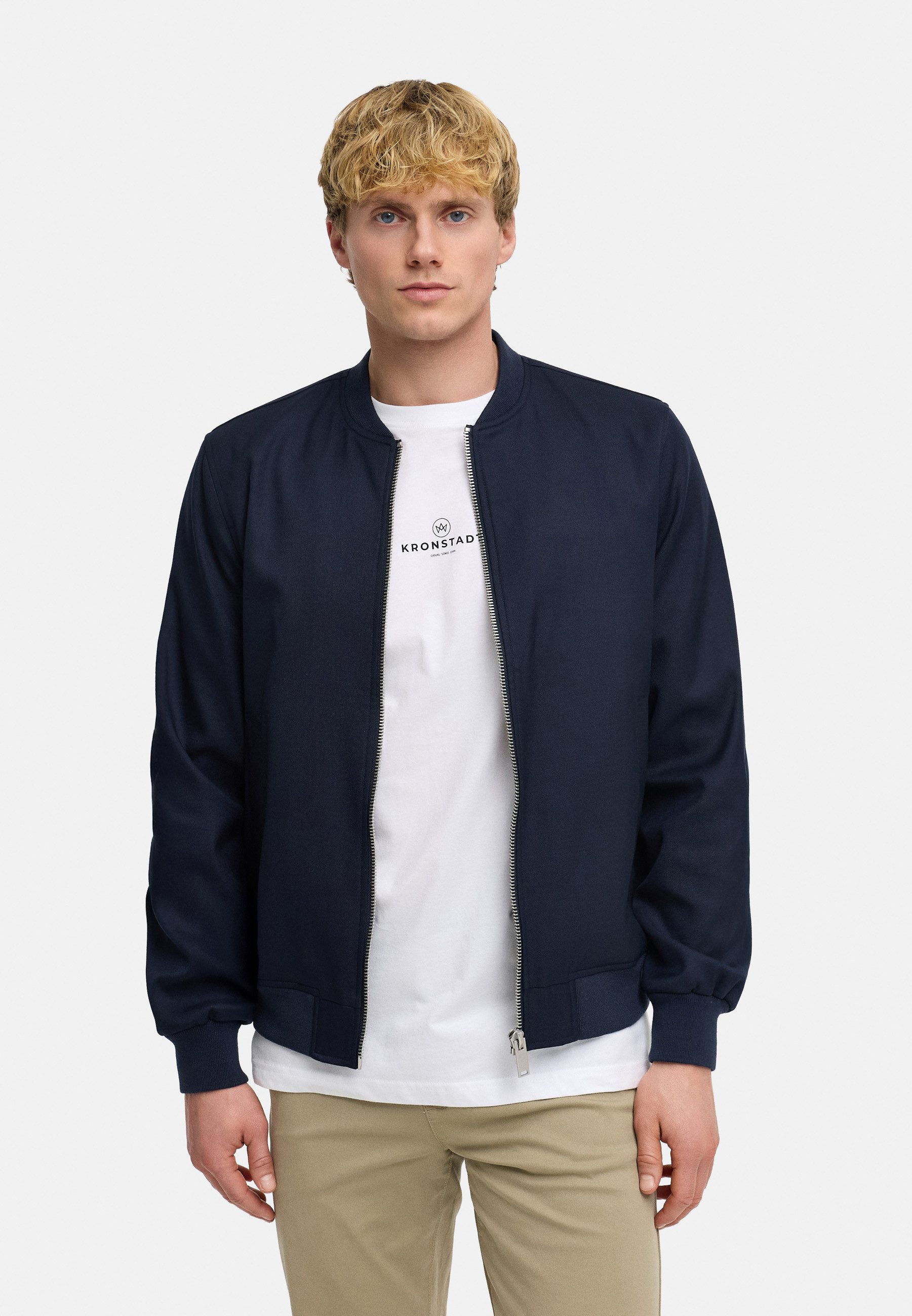Kronstadt Bomberjacke Herren Hendrik bomber jacket Übergangsjacke mit Reißverschluss und Rippbündchen
