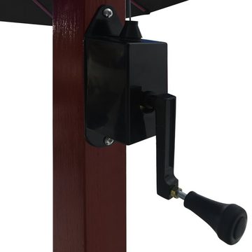 vidaXL Balkonsichtschutz Ampelschirm mit Holzmast 400×300 cm Schwarz