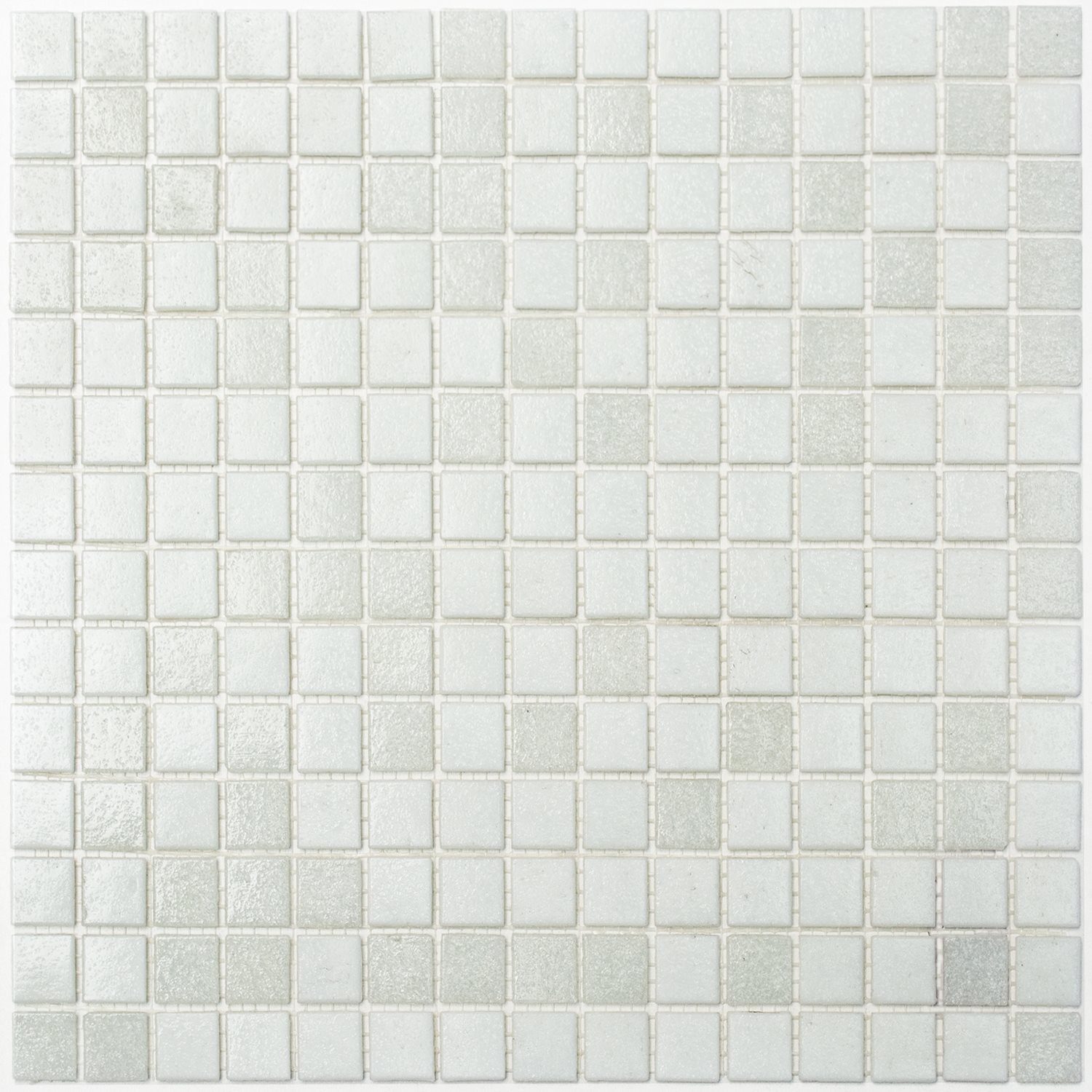 Mosafil Mosaikfliesen Glasmosaik Fliesen Weiss Mix, Glas 32.700x30.500, weiß-grau, Verlegefertig auf ein Netz geklebt - Frostsicher - Wasserfest