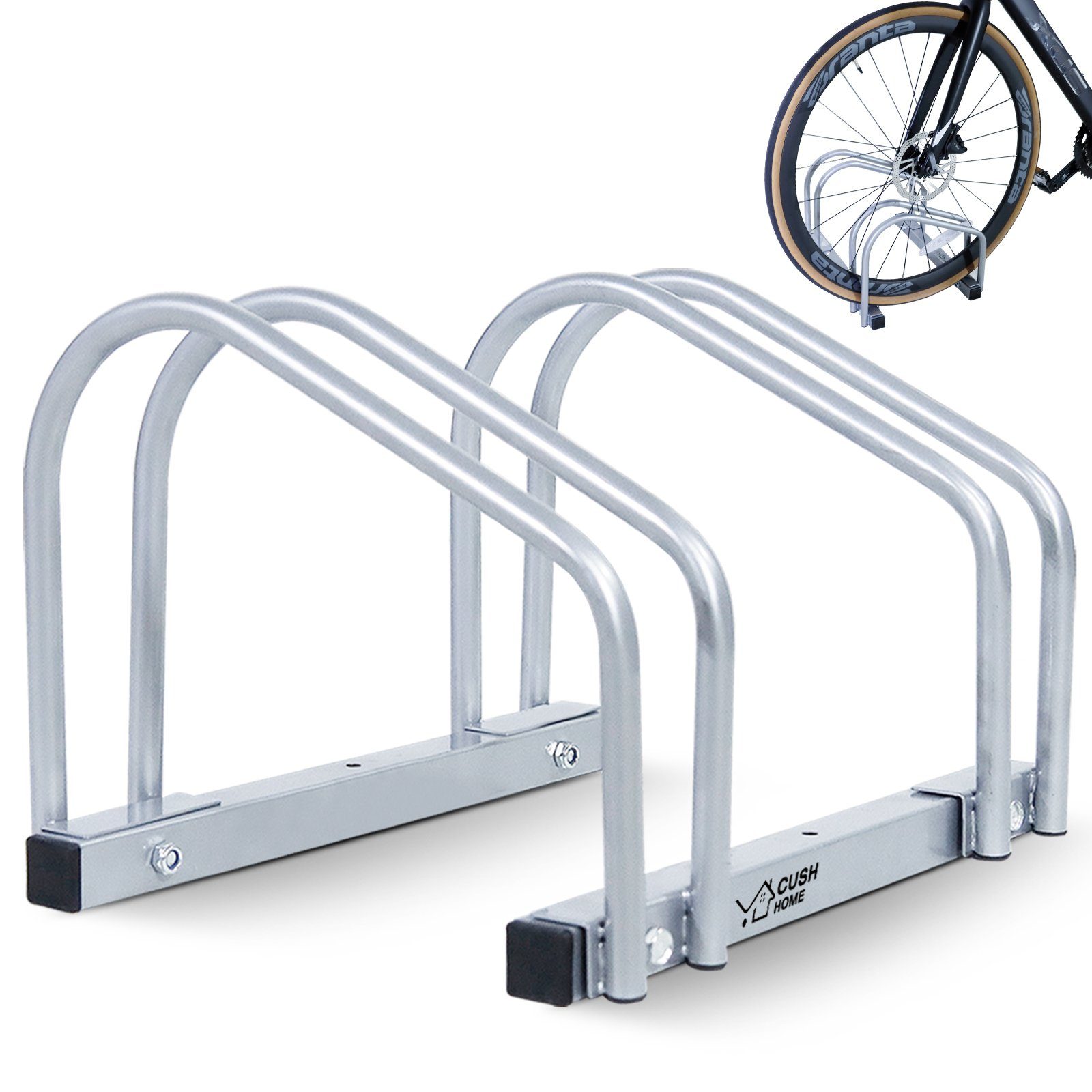 CCLIFE Fahrradständer Fahrradständer Boden für Fahrräder bis 65 mm Eisen Fahrradhalter