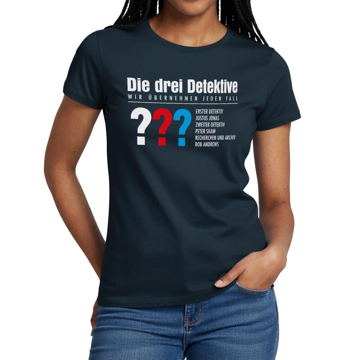 T-Shirt Die Drei Fragezeichen Detektive Visitenkarte Frauen T-Shirt