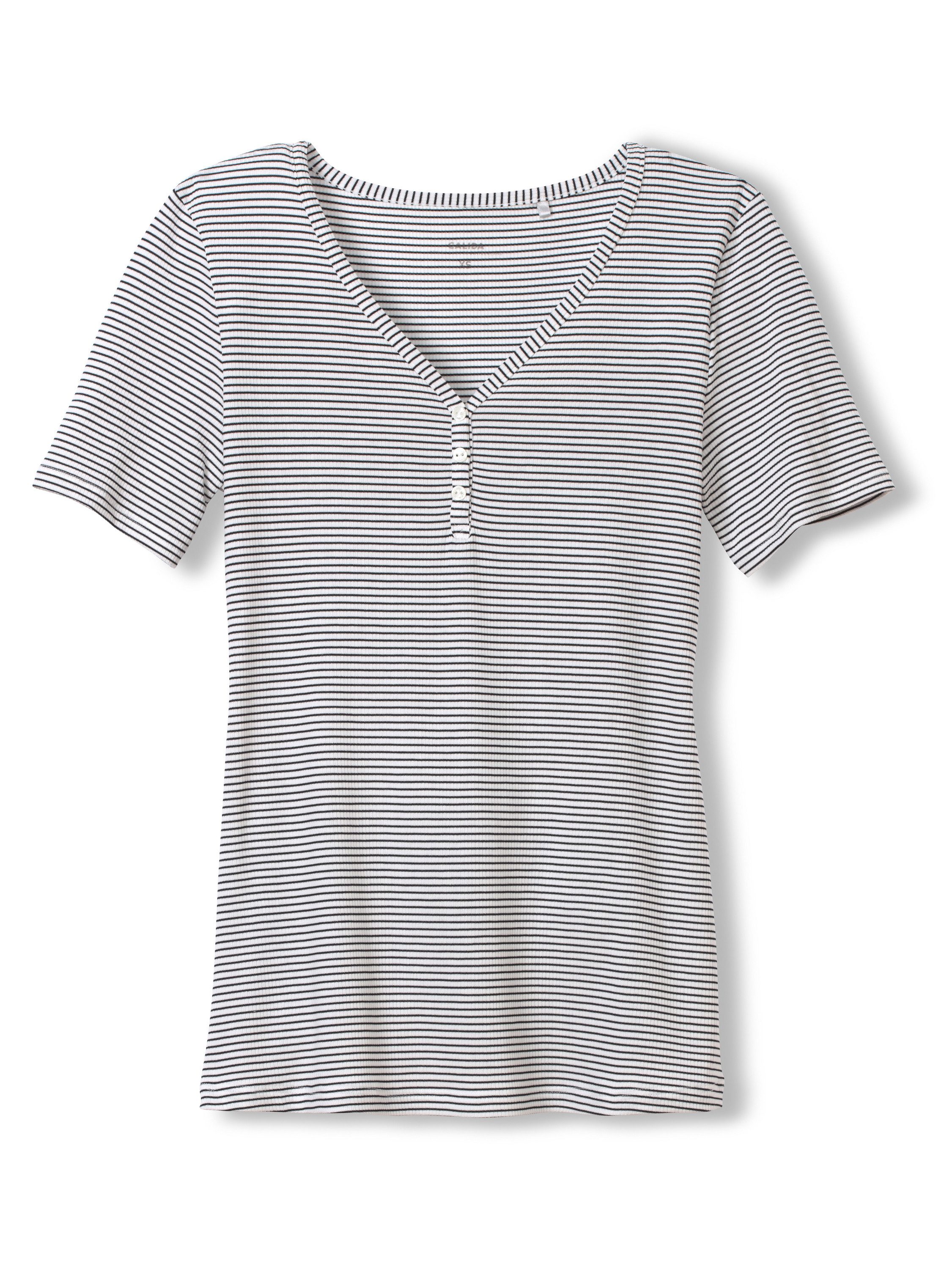 CALIDA Kurzarmshirt Favourites Damen (1-tlg) V-Neck, geschmeidig und mit Knopfleiste