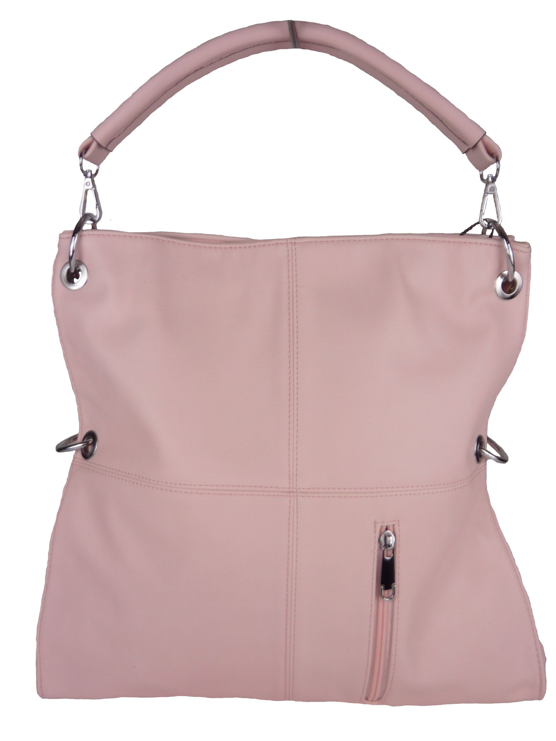 Taschen4life Shopper Damen Handtasche pastell-Farben (Umhängetasche) LY3742, Schultertasche, kurzer & langer Trageriemen