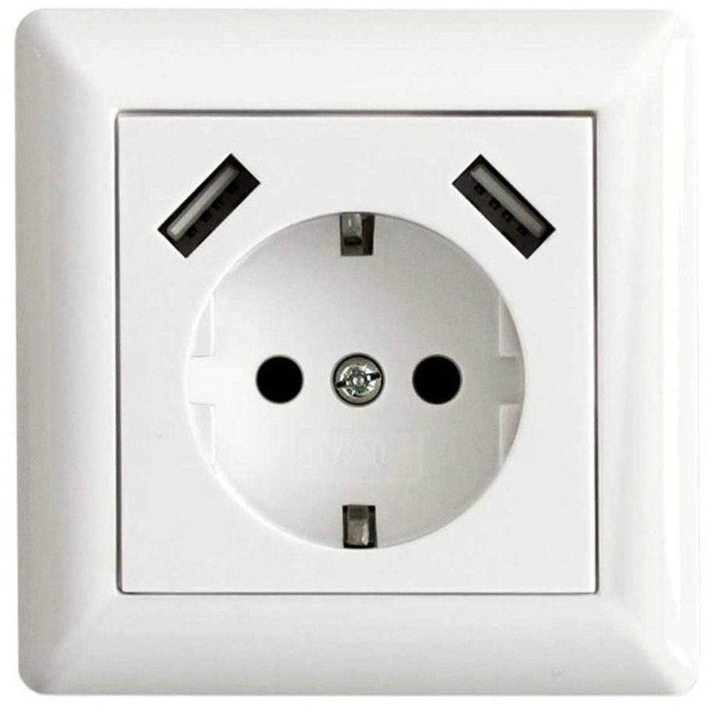 LEDmaxx Steckdose LEDmaxx 106648 1fach Unterputz-Steckdose mit USB, erhöhter Berührungs