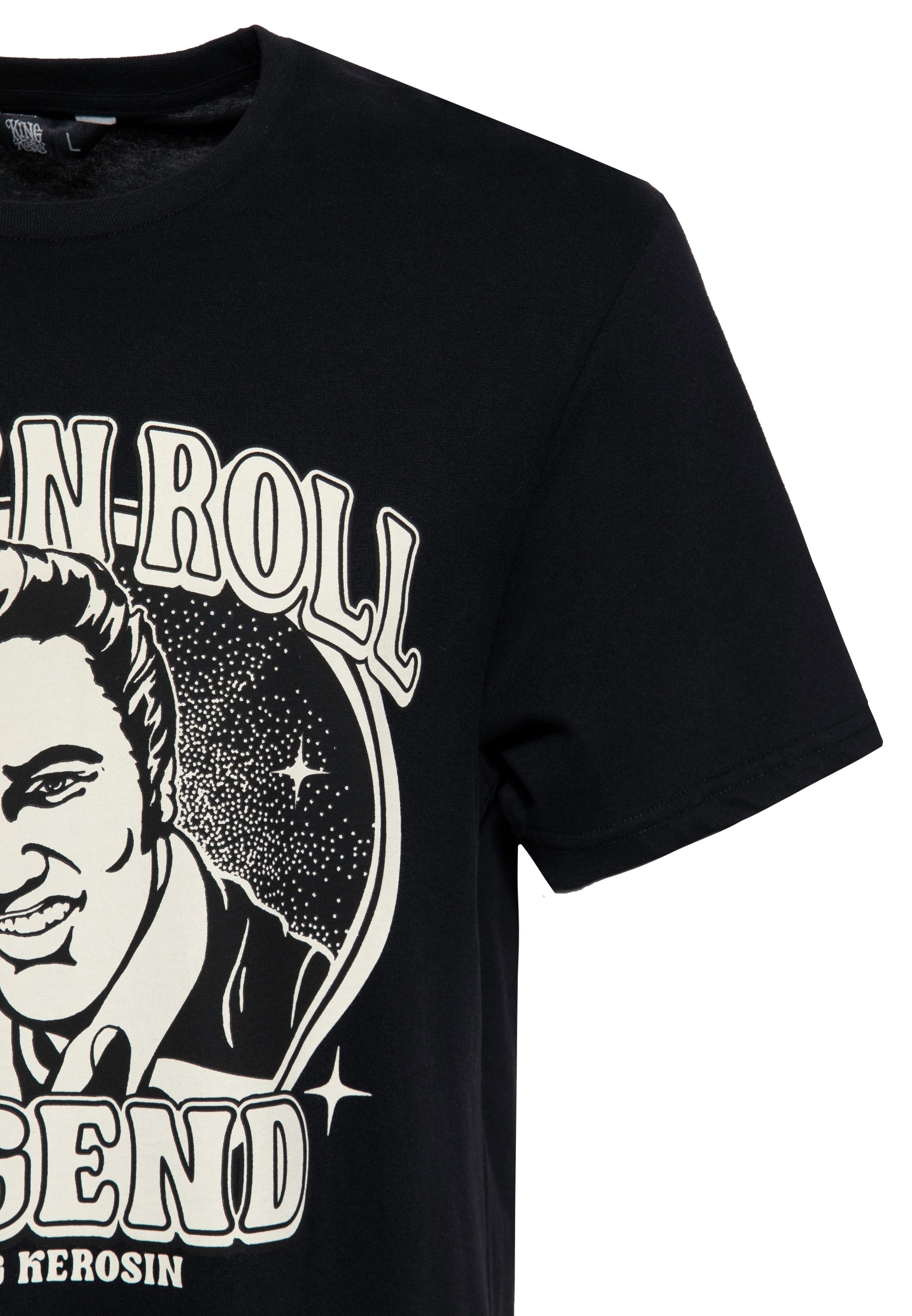 KingKerosin Print-Shirt Rock 'n' Roll Legend (1-tlg) Mit Print des King of Rock 'n' Rolls