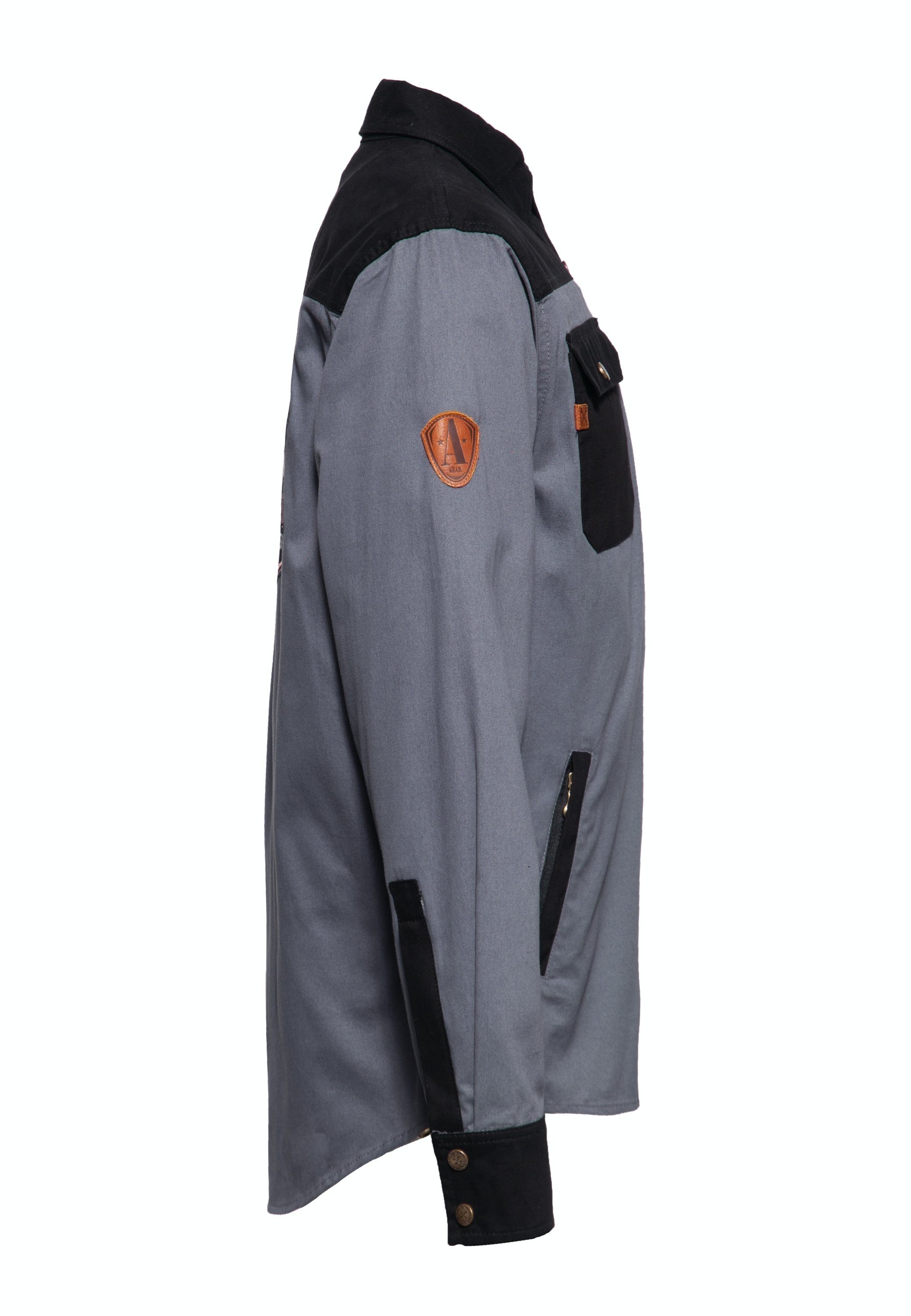 KingKerosin Kurzarmhemd K.K. Adventure Gear - Motor Service mit herausnehmbarem Softshell-Innenfutter