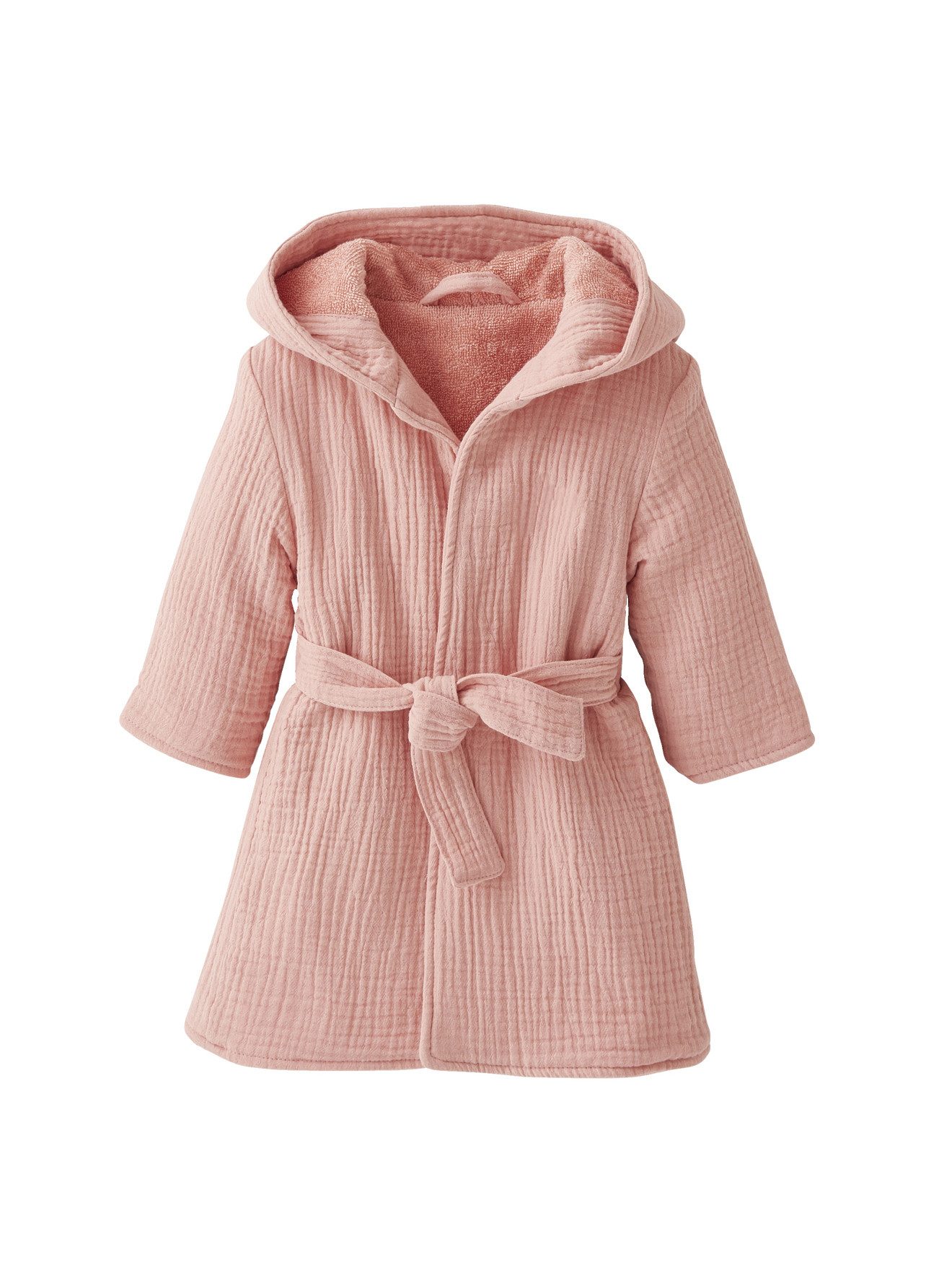 vertbaudet Bademantel Bio-Kollektion: Baby Tier-Bademantel mit Musselin, Bio-Baumwolle