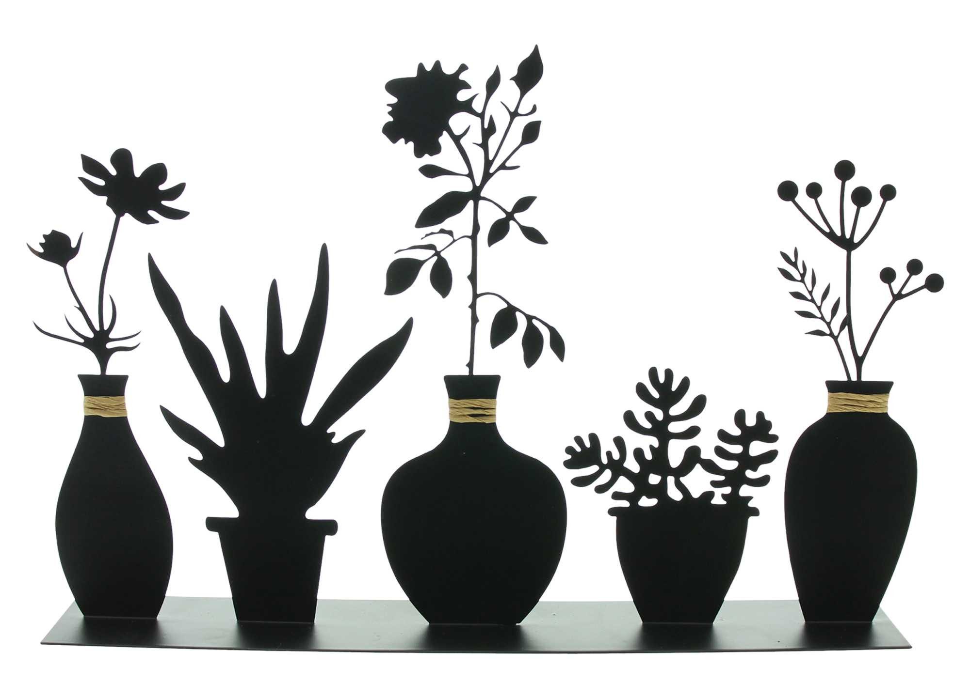 Dekoleidenschaft Dekoobjekt "Vasen" Dekoboard aus Metall, matt schwarz, Dek günstig online kaufen