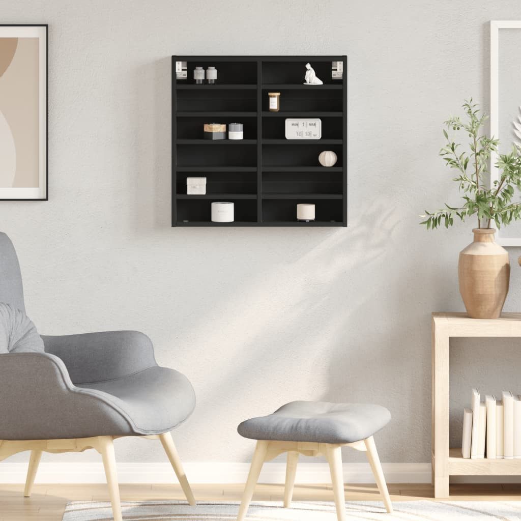 vidaXL Regal Vitrinenschrank Schwarz 60x8,5x58 cm günstig online kaufen