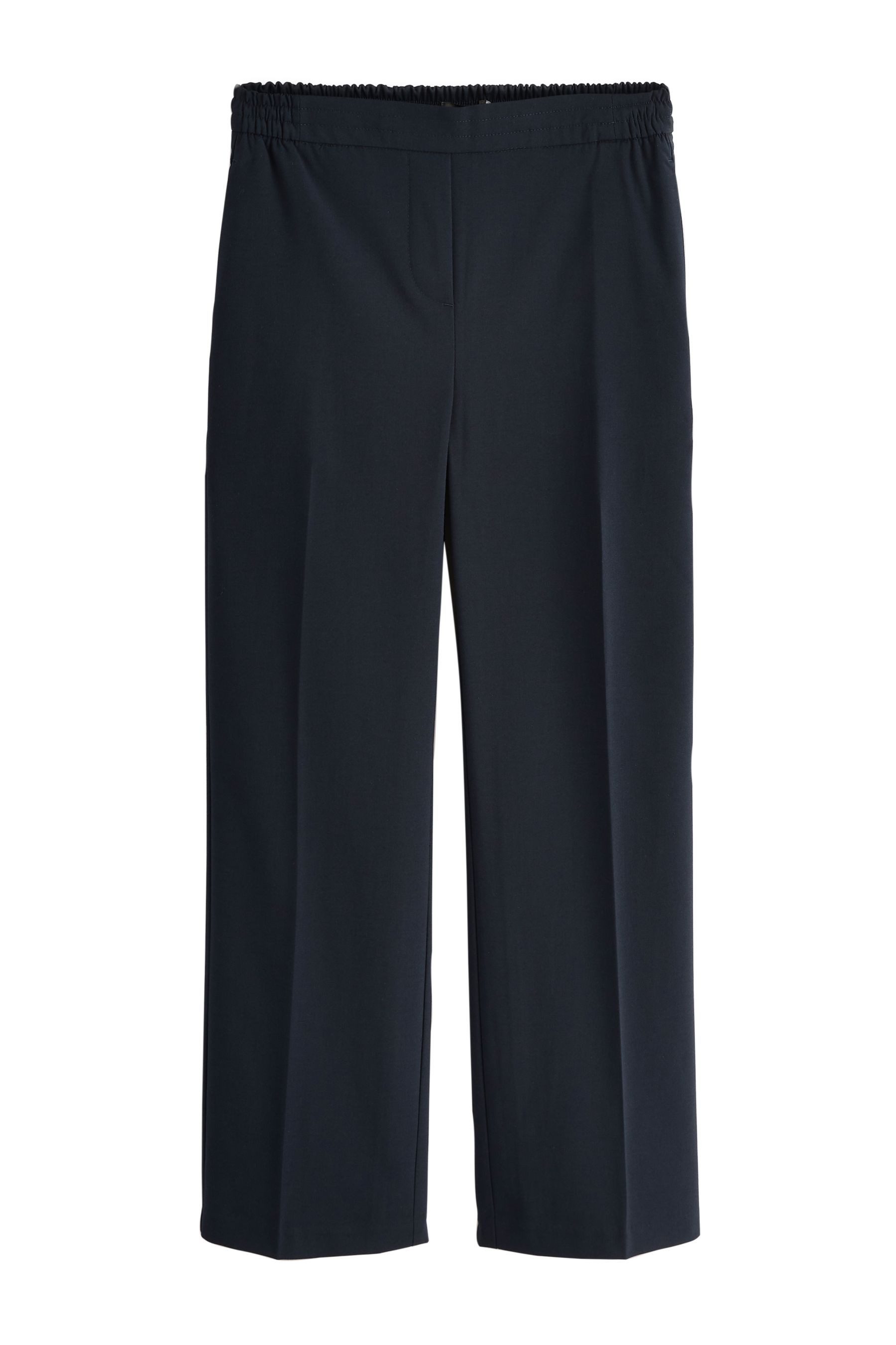 Anzughose Figurbetonte weite Hose mit Wollanteil, Petite