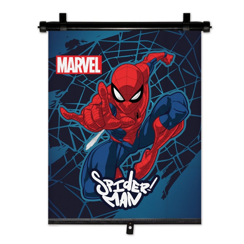 Seven Polska Autosonnenschutz SPIDERMAN Rollo, ausziehbarer Schattenspender, 1 Stück, 36 x 45 cm