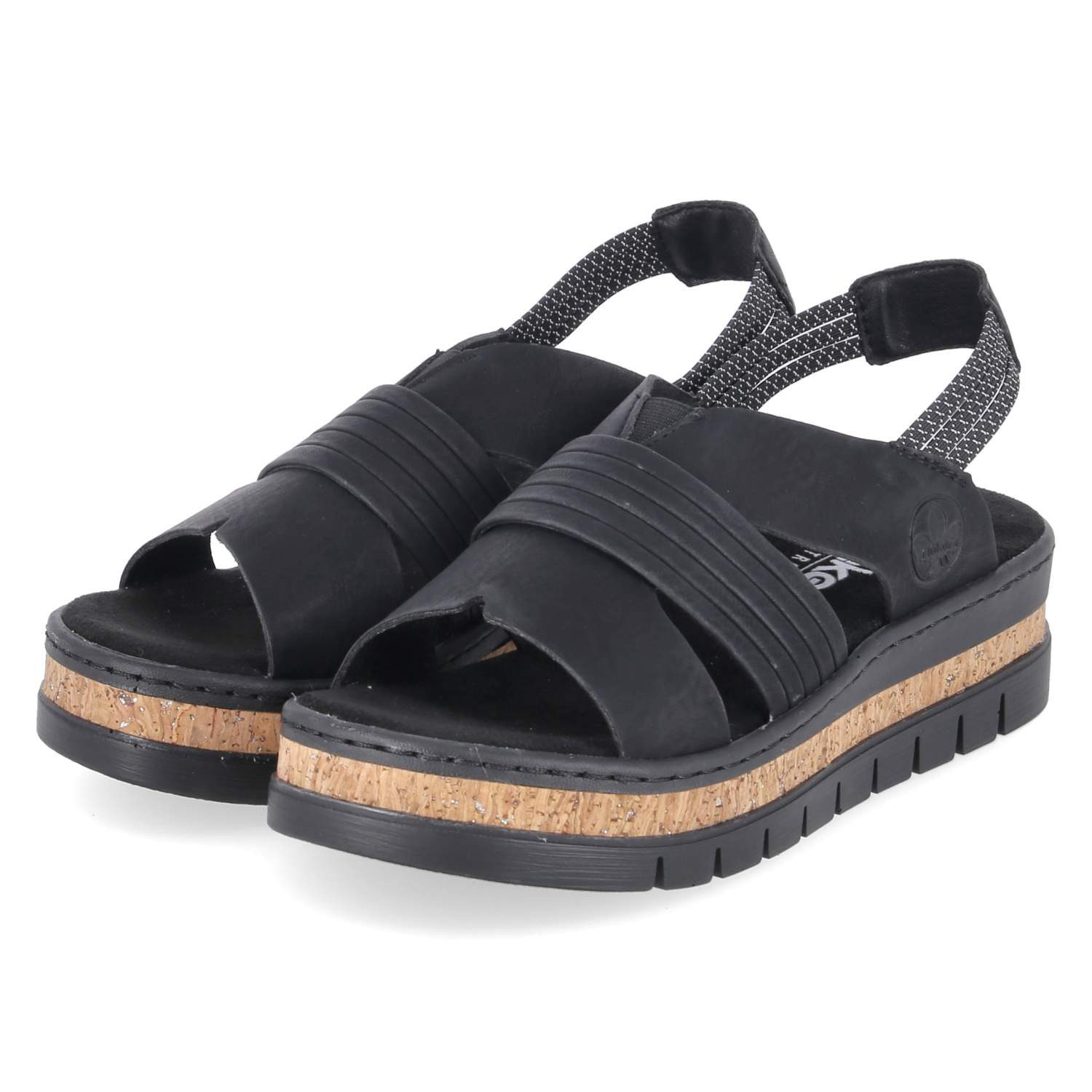 Rieker V4959-00 Damen Synthetik black Sandalette