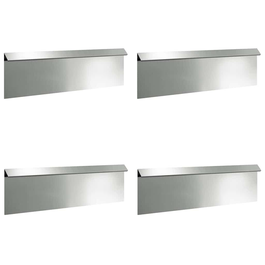 vidaXL Beetumrandung Schneckenzaun 4 Stk. 100 x 3,5 x 25 cm Verzinkter Stahl Silber