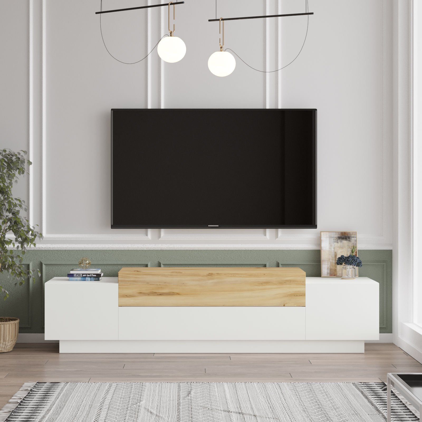 Skye Decor TV-Schrank Schränke, 38,7x160x37,3 cm, 100% Melaminbeschichtete Partikelplatte | TV-Schränke