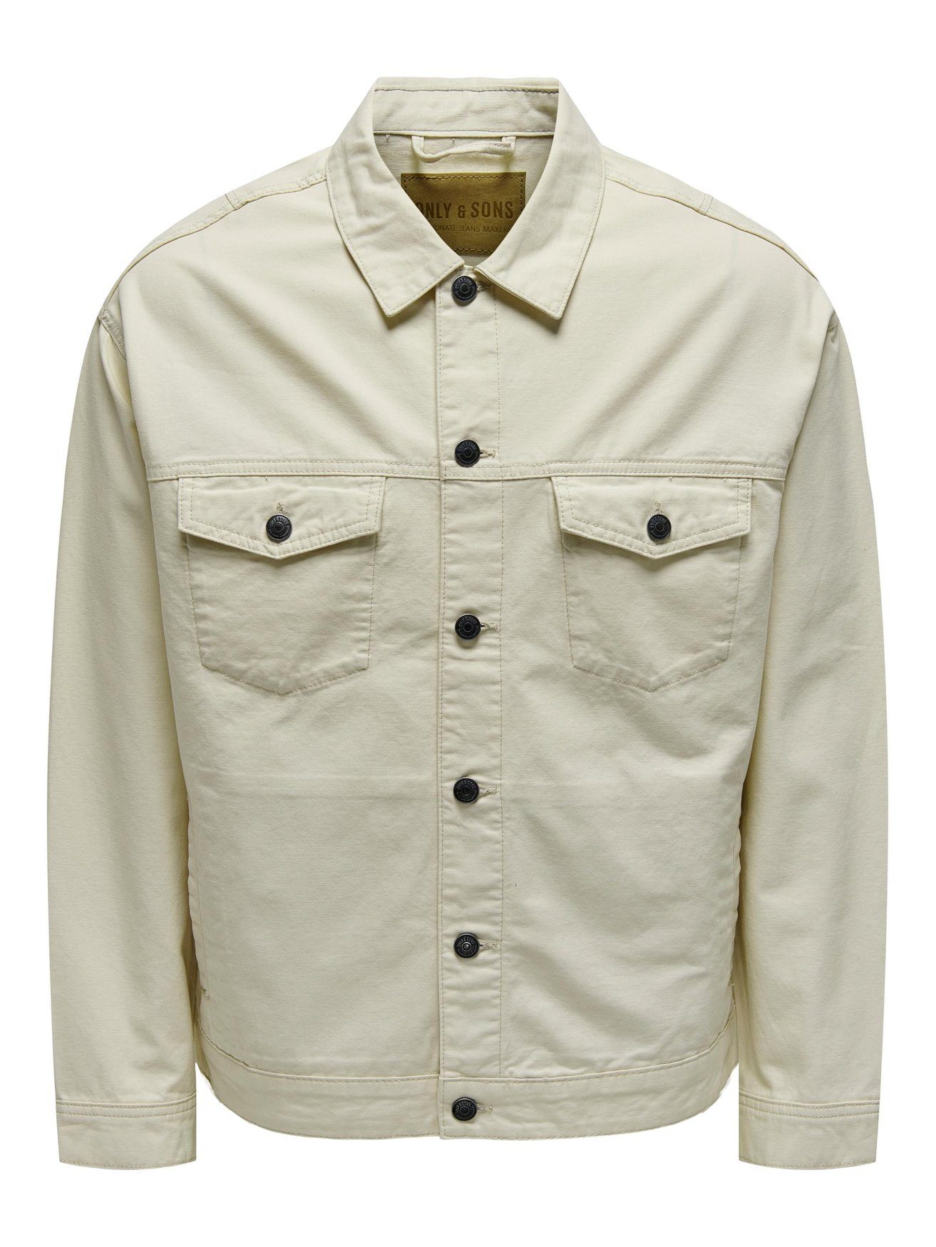 ONLY & SONS Langarmhemd Hemd Jacke Basic Übergangs Shaket mit Taschen ONSEND 6490 in Beige
