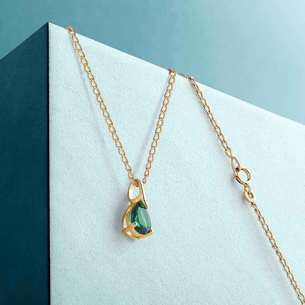 Miore Kette mit Anhänger für Damen mit Smaragd, Saphir, Rubin, Blautopas oder Amethyst, in 9K (375) Gelbgold