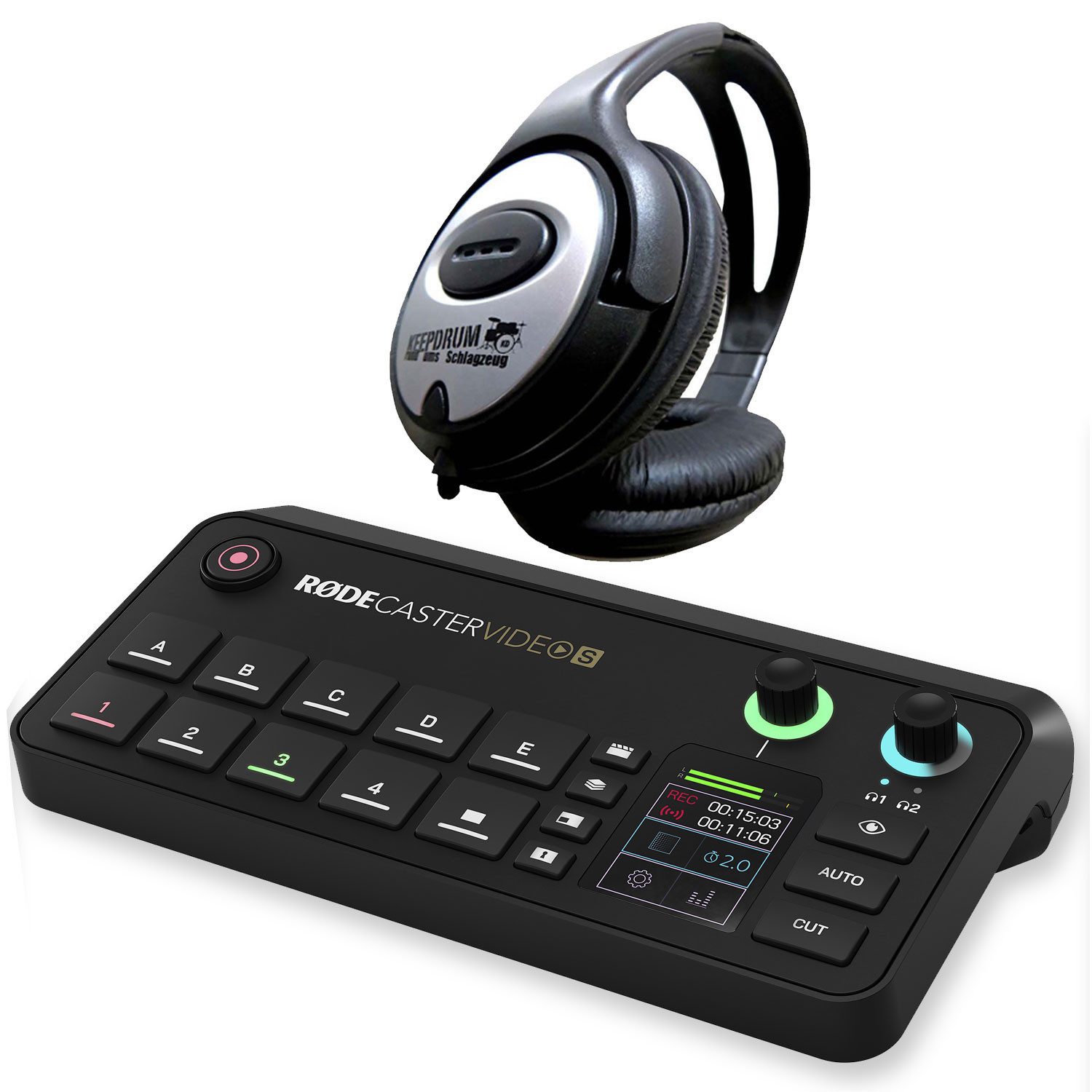 RØDE Rode Rodecaster Video S Produktions-Konsole mit Kopfhörer Digitales Aufnahmegerät (Video- Audiokonsole)