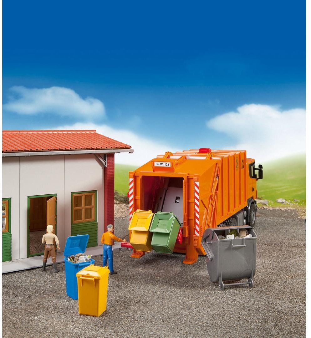 Bruder® Spielzeug-Auto Müllabfuhr Zubehör Mülltonnen 3 kleine, 1 große Tonn günstig online kaufen