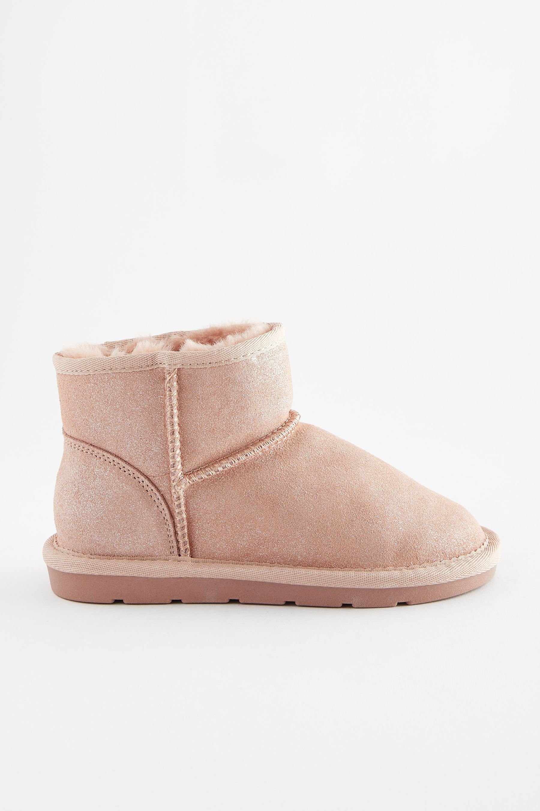 Wasserabweisende, gefütterte warm (1-tlg) Pink Winterstiefelette Schlupfstiefel Suede Next Shimmer