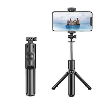 XQISIT 2in1 Mini Stativ + Selfie-Stick Wireless Remote Handy-Halterung, (Handy-Halterung mit Bluetooth Fernbedienung Teleskop Stange)