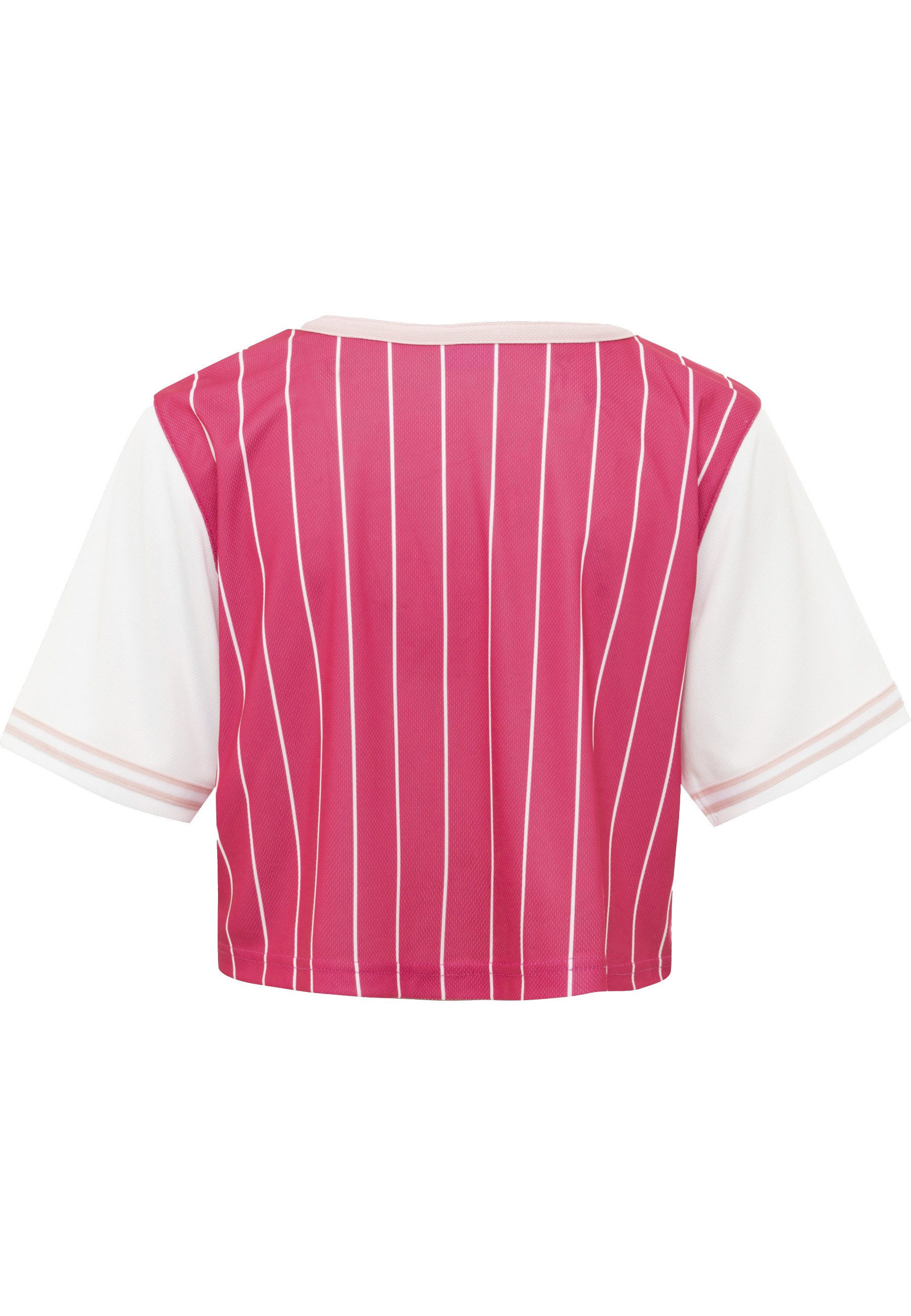 Karl Kani Langarmhemd Karl Kani Chest Signature Pinstripe Short Baseball Shirt (1-tlg)
