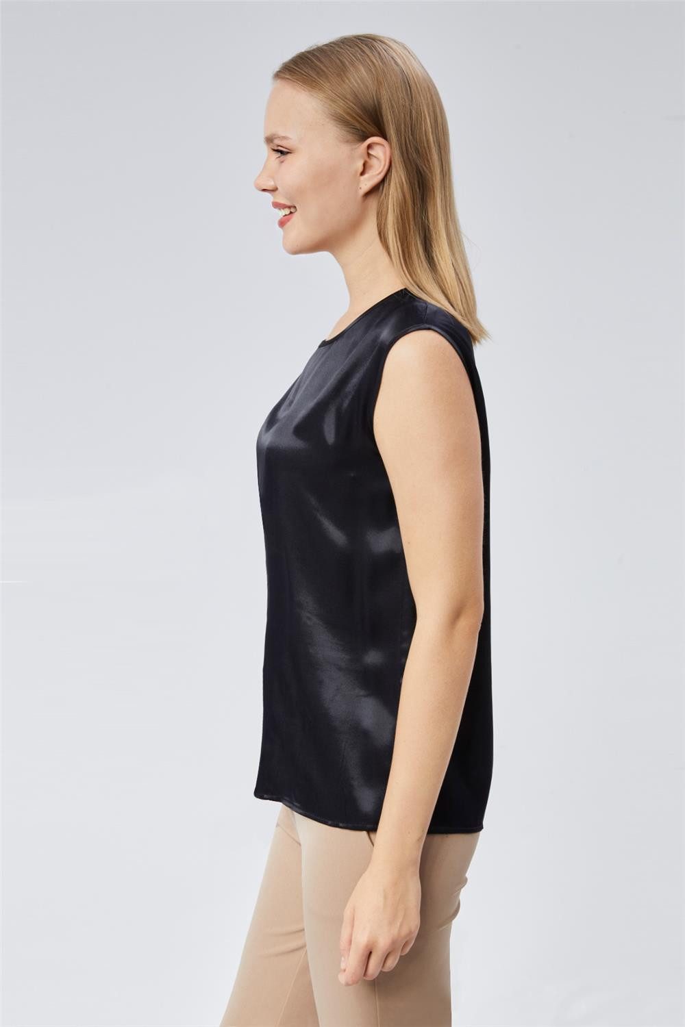 HomeStore Blusentop Ärmellose Satinbluse günstig online kaufen