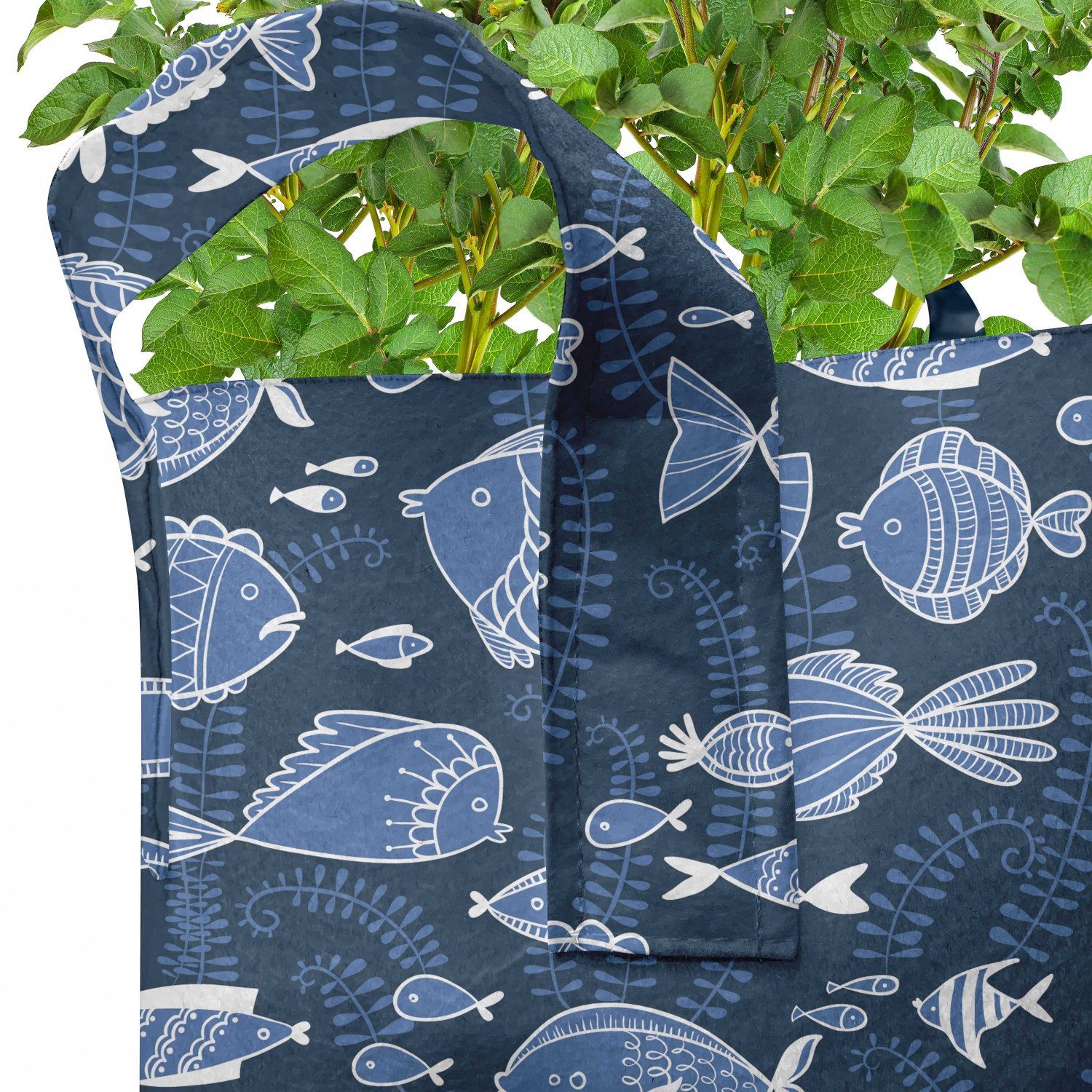 für Ozean Moss Pflanzen, Stofftöpfe Tropic hochleistungsfähig Abakuhaus mit Pflanzkübel Leaves Fisch Griffen