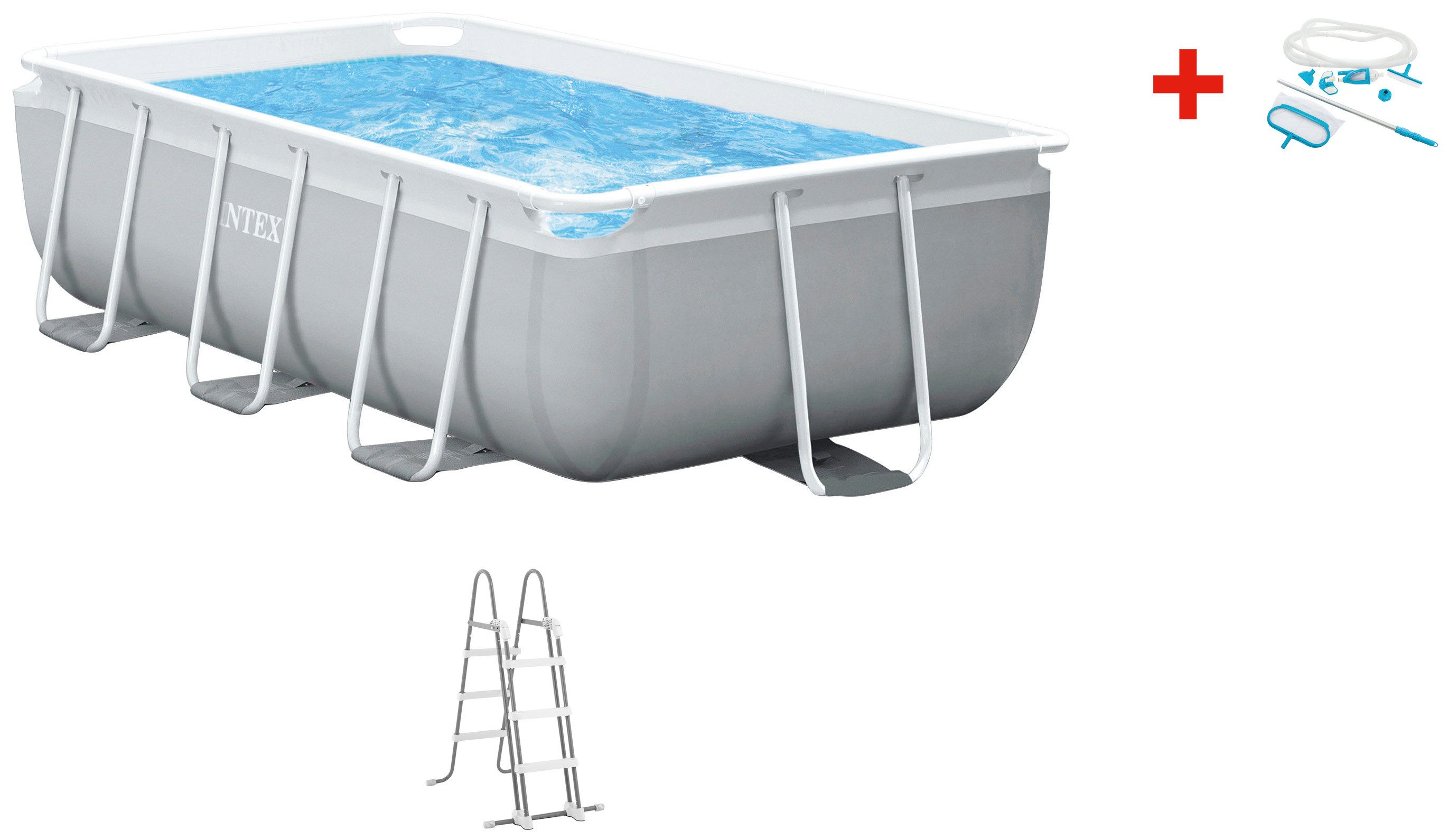 Intex Rechteckpool »Framepool« 300x175x80 cm (Set), inkl. hochwertigem Intex Pool-Reinigungsset