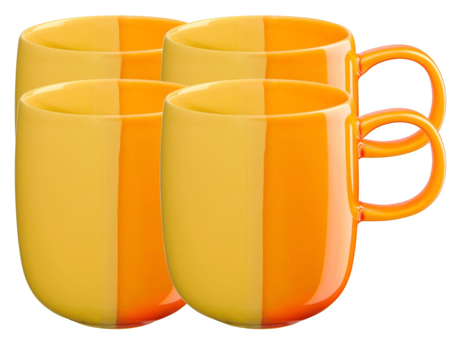 ASA SELECTION Becher joy Henkelbecher orange smoothie 0,4l Set4, Porzellan
