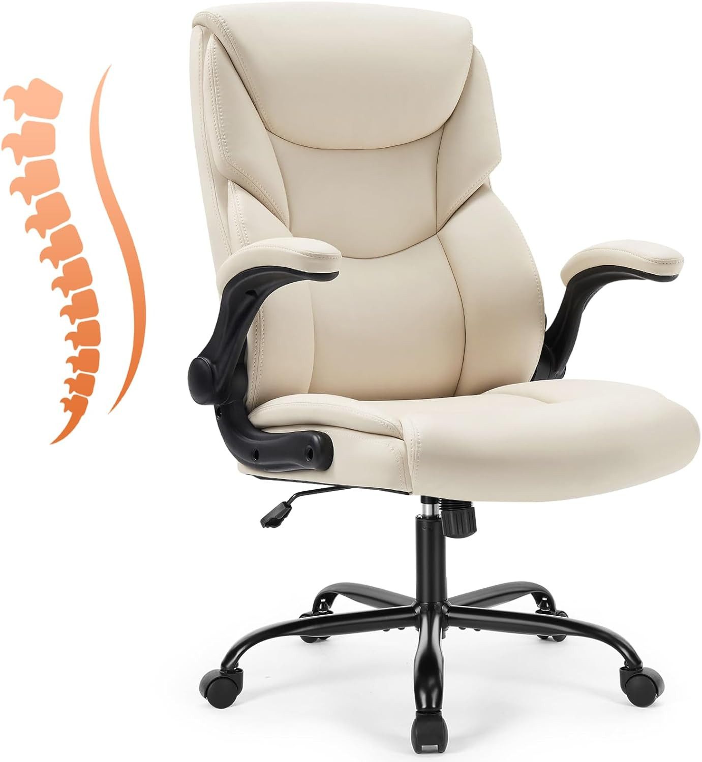 DUMOS Chefsessel Ergonomic Bürostuhl Pu-Leder Office Chair Armlehnen Drehba günstig online kaufen