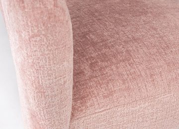 Livin Hill Sofa Leith, Chenille-Stoff in Hellrosa, abgerundetes Design