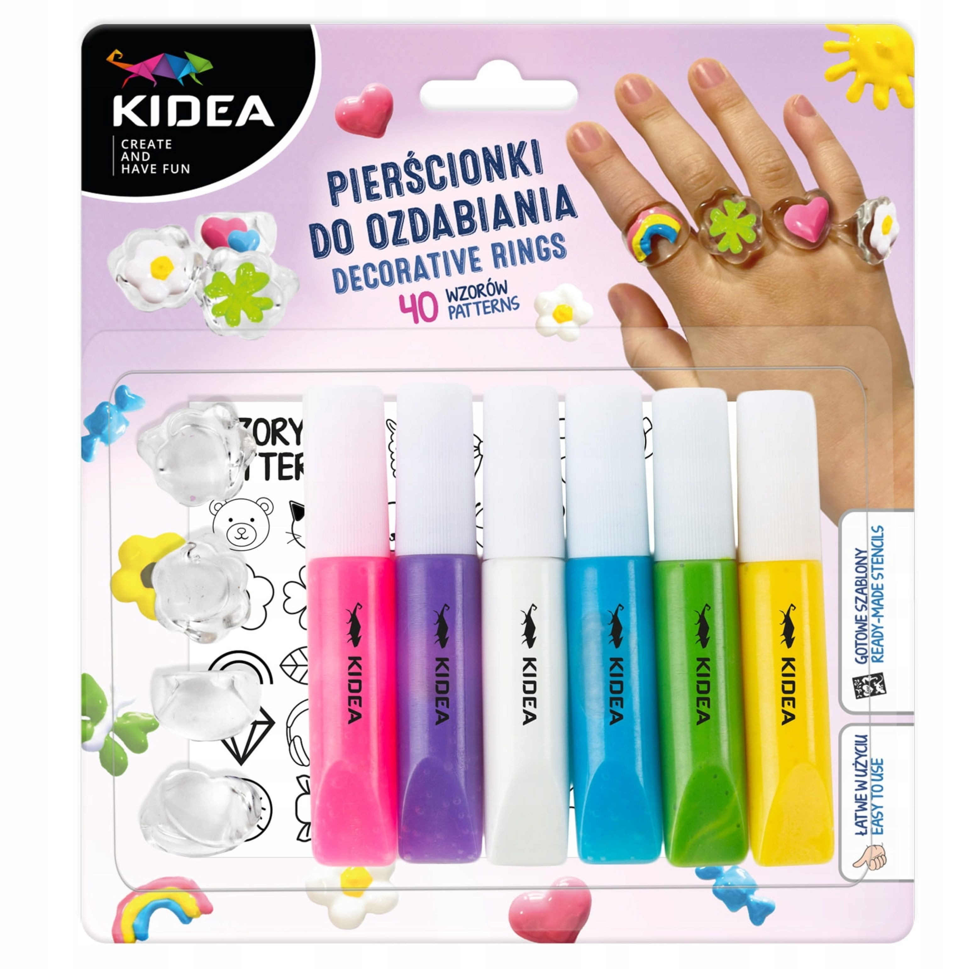Kidea Kreativset Kidea DIY Ringe Bastelset Kinder Schmuck Kreativset mit 3D Gel, (1-tlg)
