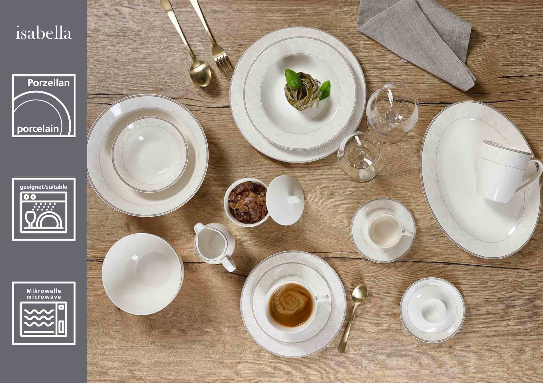 Ritzenhoff & Breker Kaffeeservice Isabella Kaffeeservice 18er Set (18-tlg), 6 Personen, Porzellan