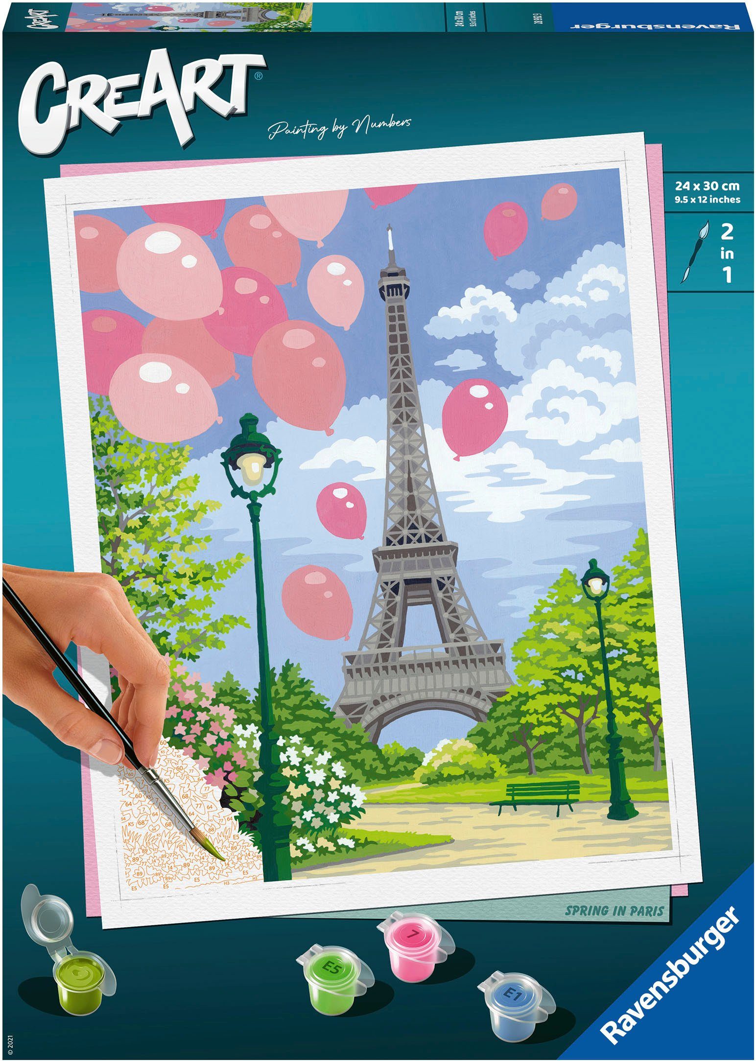 Ravensburger Malen nach Zahlen CreArt, Spring in Paris, Made in Europe; FSC®- schützt Wald - weltweit