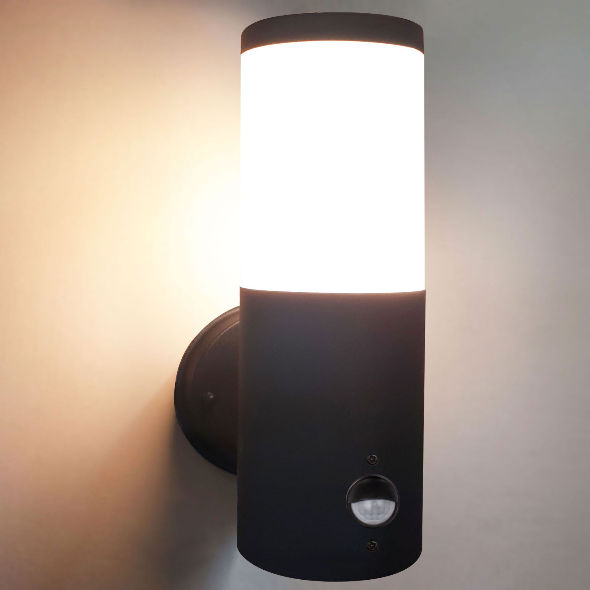 Maxkomfort Außen-Wandleuchte 296A-B, ohne Bewegungsmelder, ohne Leuchtmittel, Außenleuchte, Wandleuchte, IP44, E27, Sensor