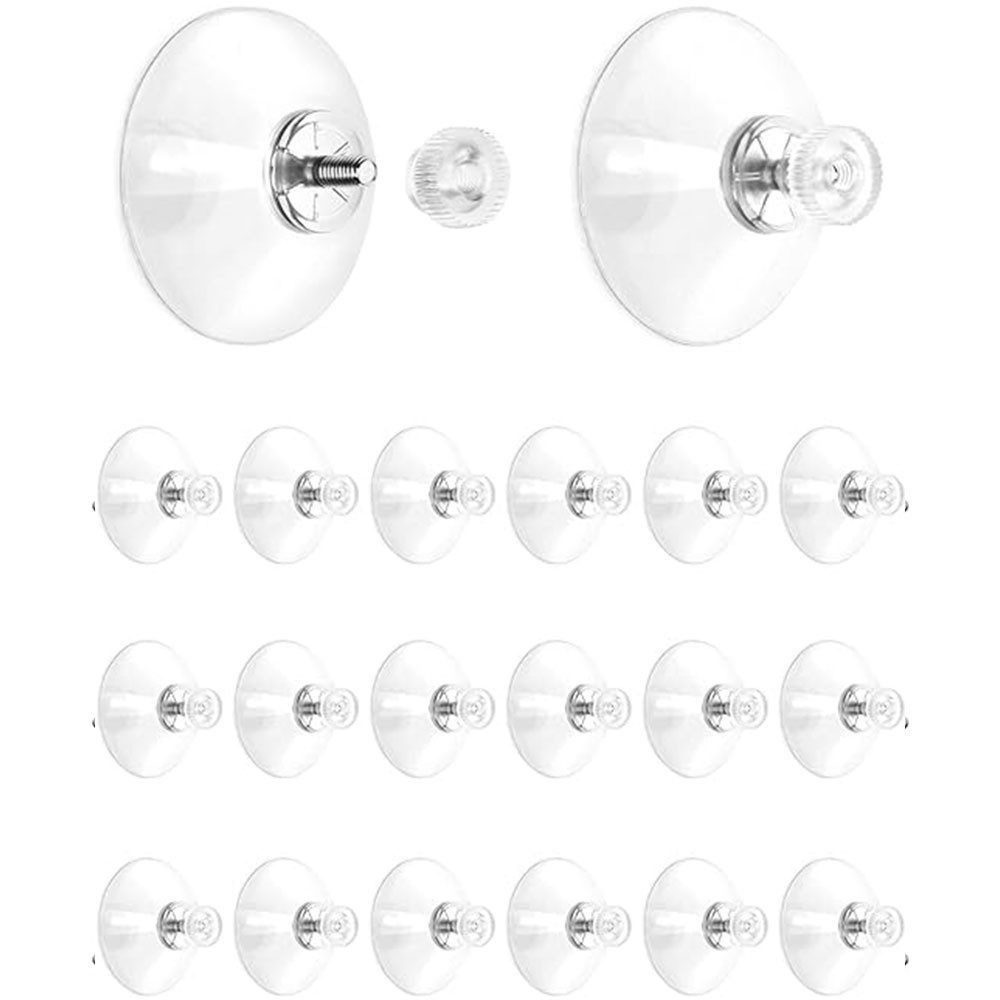 FELIXLEO Gardinenstangenhalter Saugnapf, Saugnäpfe für Fenster, 41mm mit Rändelmutter 20 Stück, (80-St)