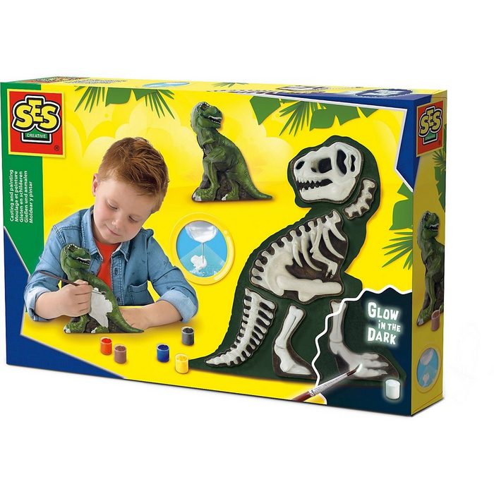SES Creative Kreativset Gießen und anmalen - T-Rex mit Skelett