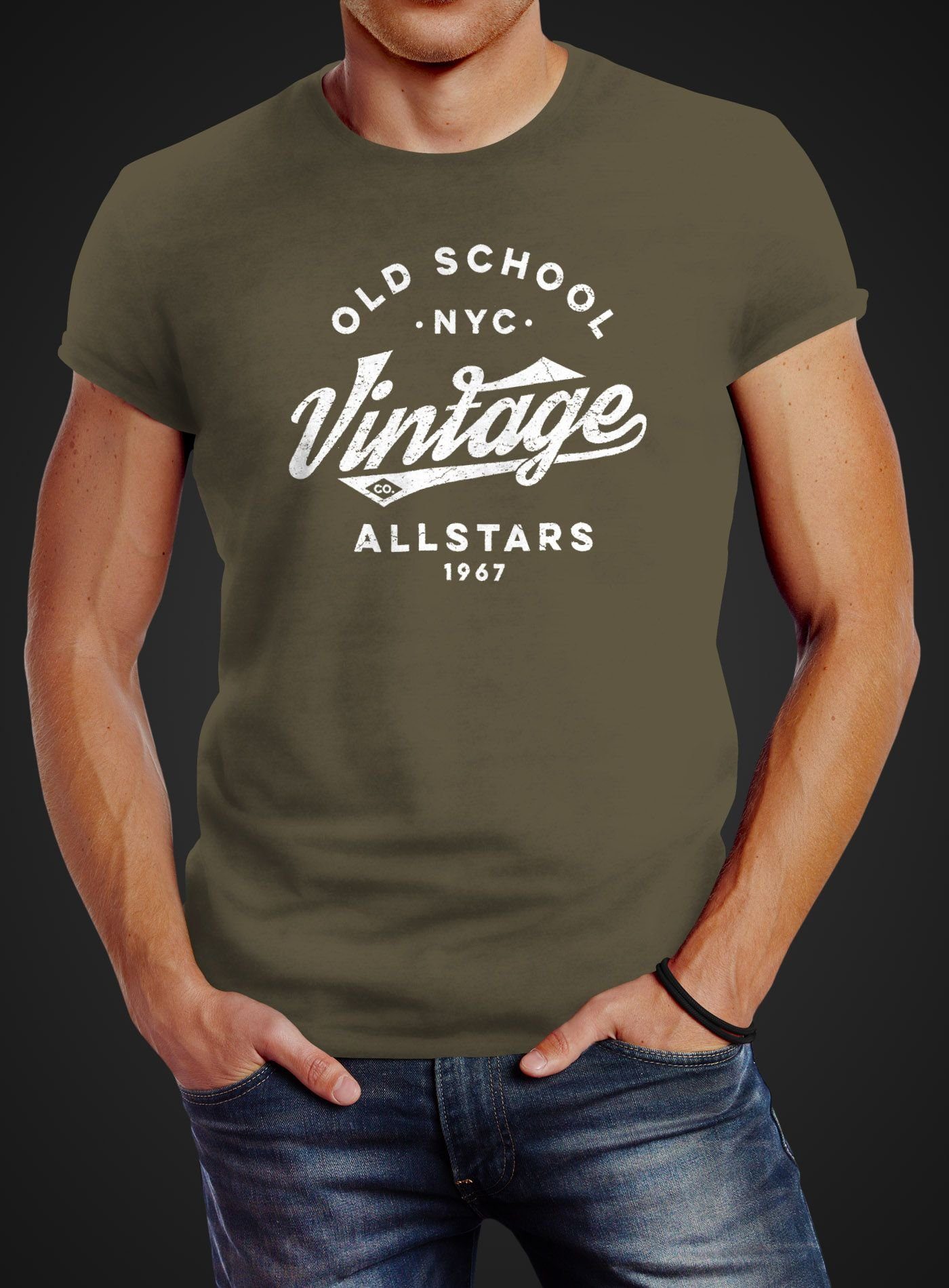 Neverless Print-Shirt Neverless® Herren T-Shirt College günstig online kaufen