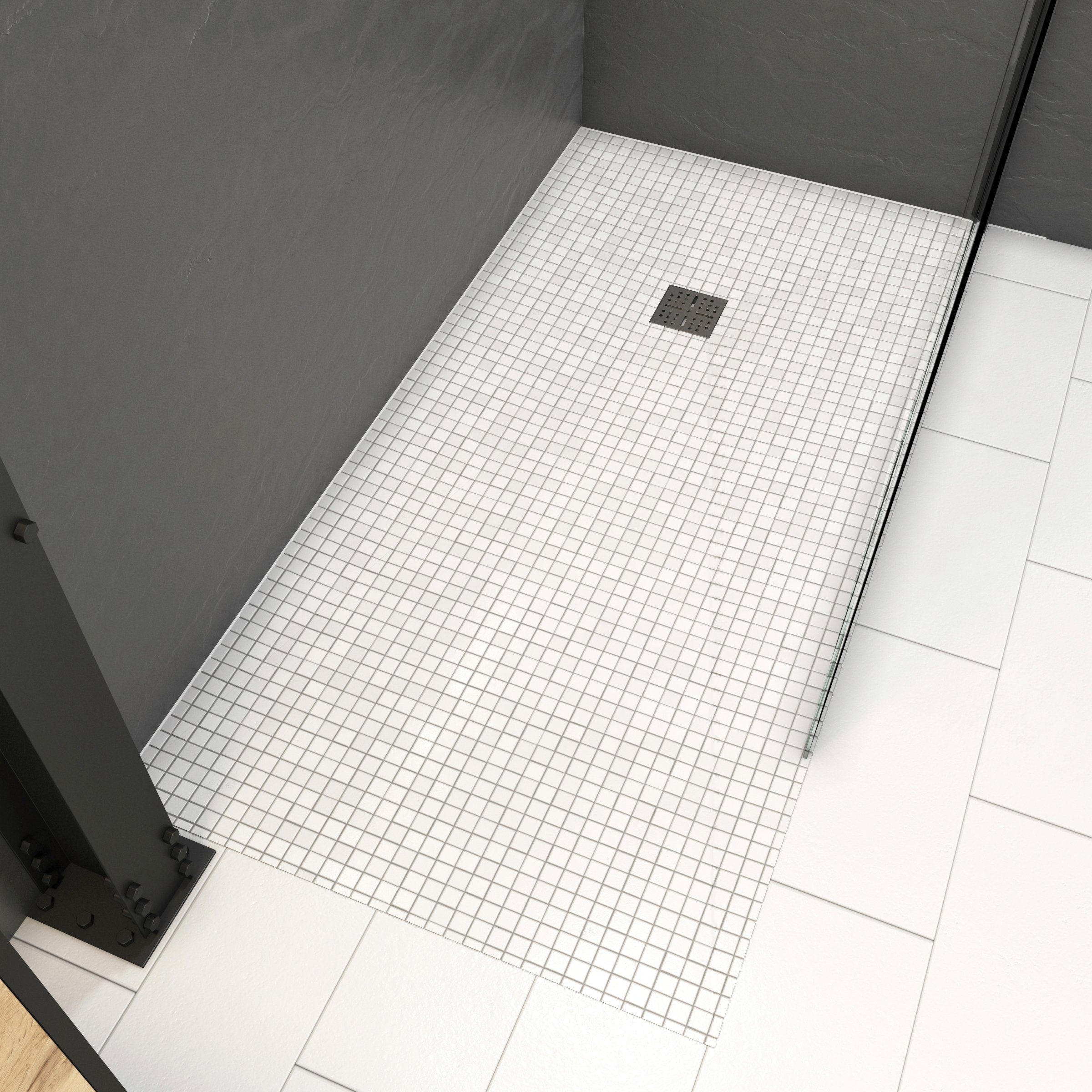 Marwell Duschwanne, rechteckig, Extrudiertes Polystyrol (XPS), 160 x 90 x 4 cm aus sehr stabilem, wasserdichtem Polystyrol
