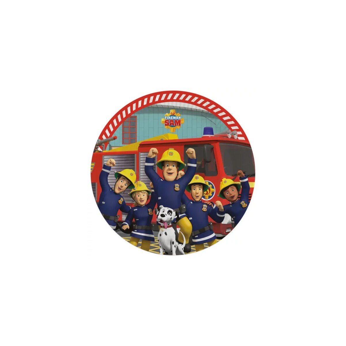 Feuerwehrmann Sam Kindergeschirr-Set Feuerwehrmann Sam Teamwork Pappteller 8 Stück 23 cm