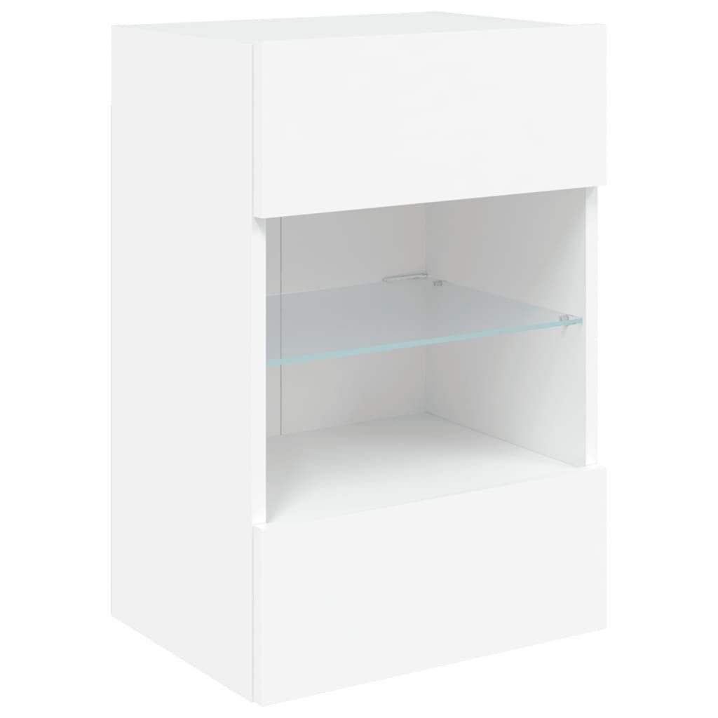 vidaXL TV-Wand TV-Wandschrank mit LED-Leuchten Weiß günstig online kaufen