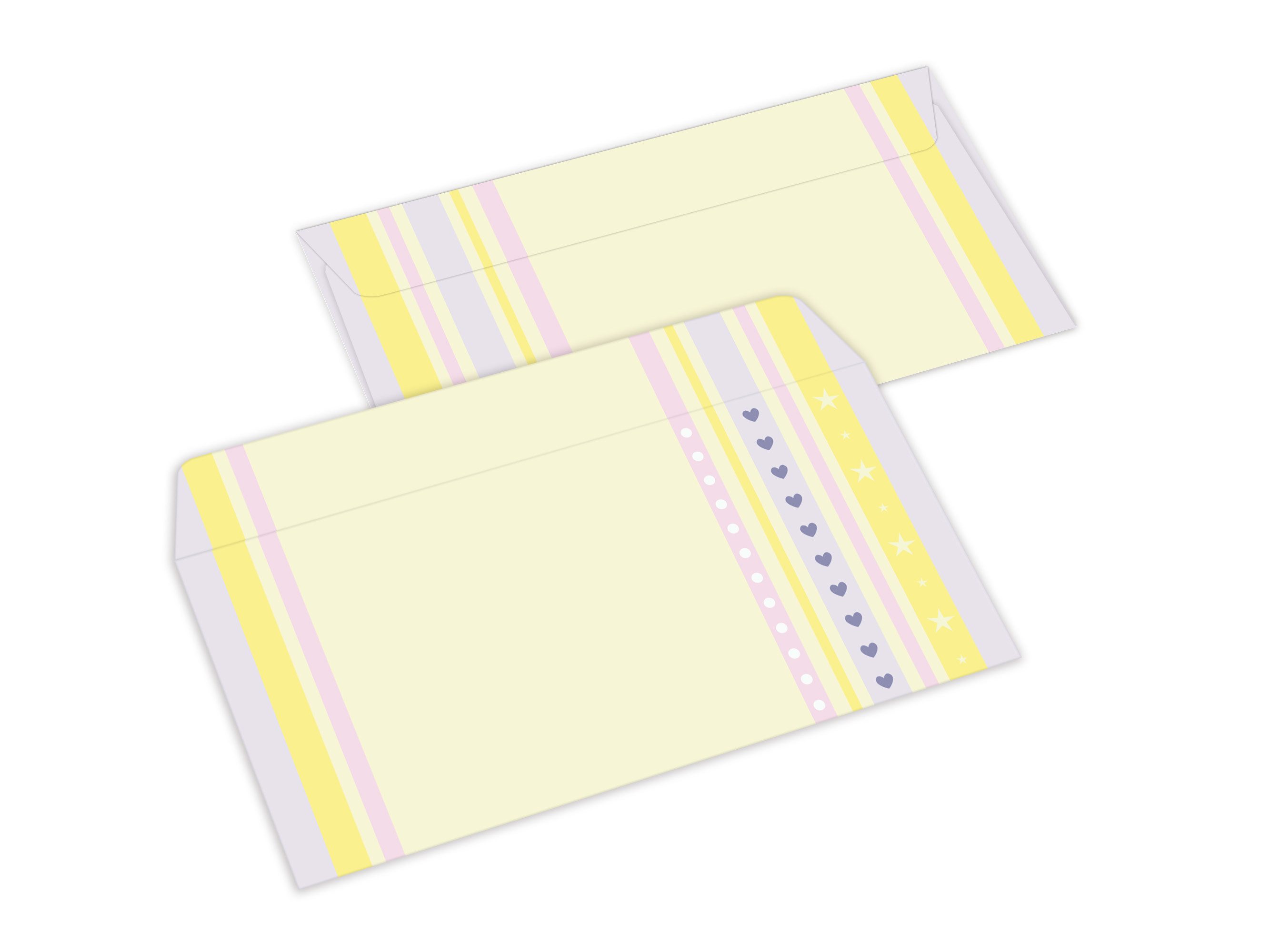 LIMONIA Briefpapier Set Briefblock A4 (mit Umschlägen) Notizblock Papier Herz Motivpapier, Motiv Umschläge, Made in Germany
