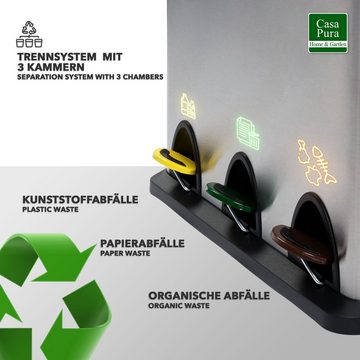 Karat Mülltrennsystem Kevin, Mülleimer, Trennsystem, 3 Varianten, Edelstahl