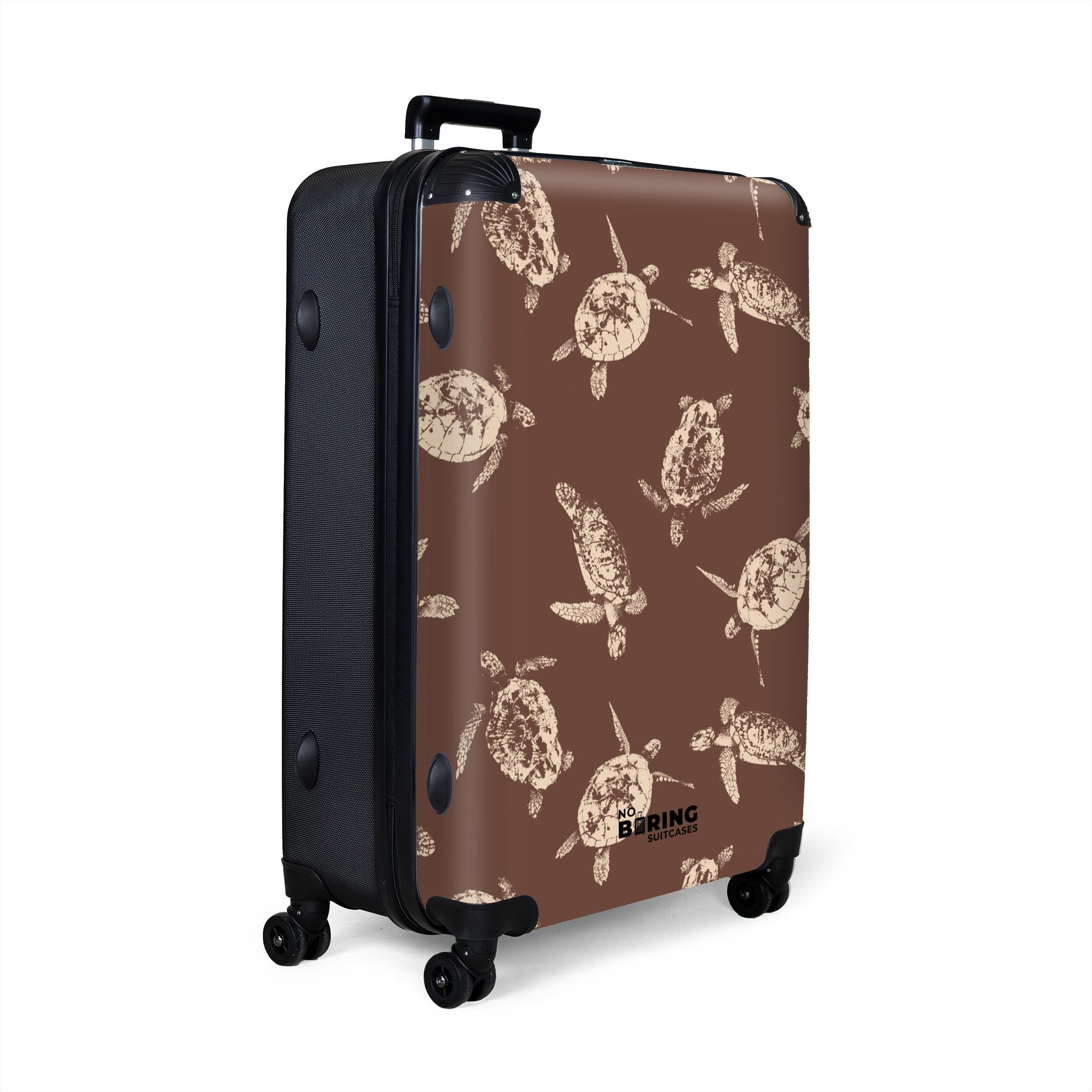 NoBoringSuitcases.com© Hartschalen-Trolley Braun mit Schildkrötenaufdruck 7 günstig online kaufen