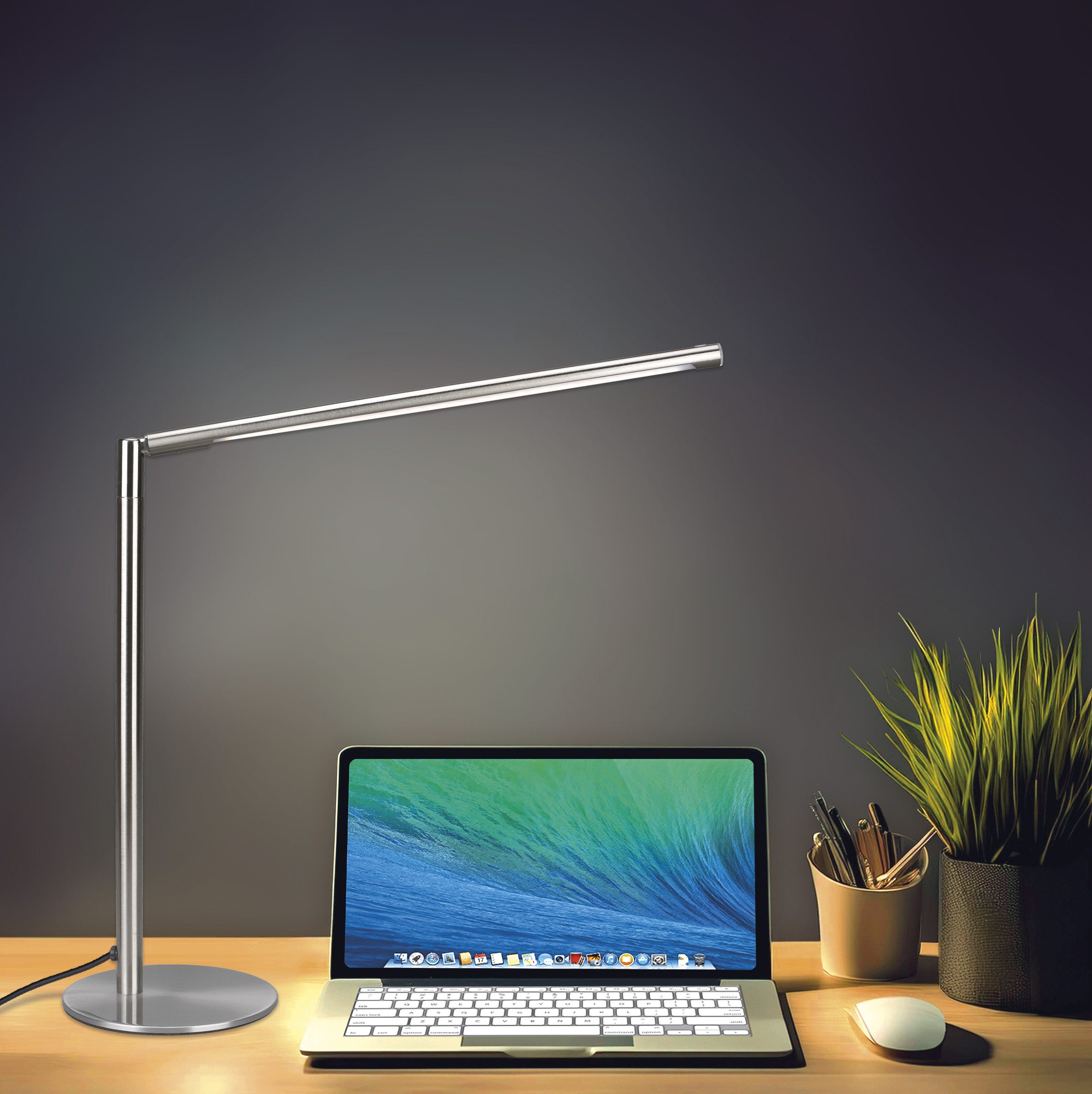 MeLiTec LED Schreibtischlampe LED-Schreibtischleuchte T186 nickel-matt, günstig online kaufen