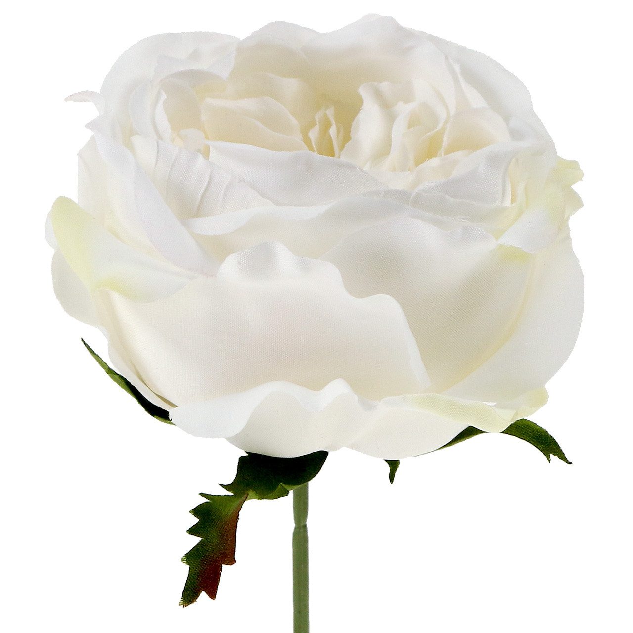 Kunstblume Rosenblüte Weiß 17cm 4St – Künstliche Hochzeitsdeko, 4 Stück, Florists Products, Höhe 6.5 cm