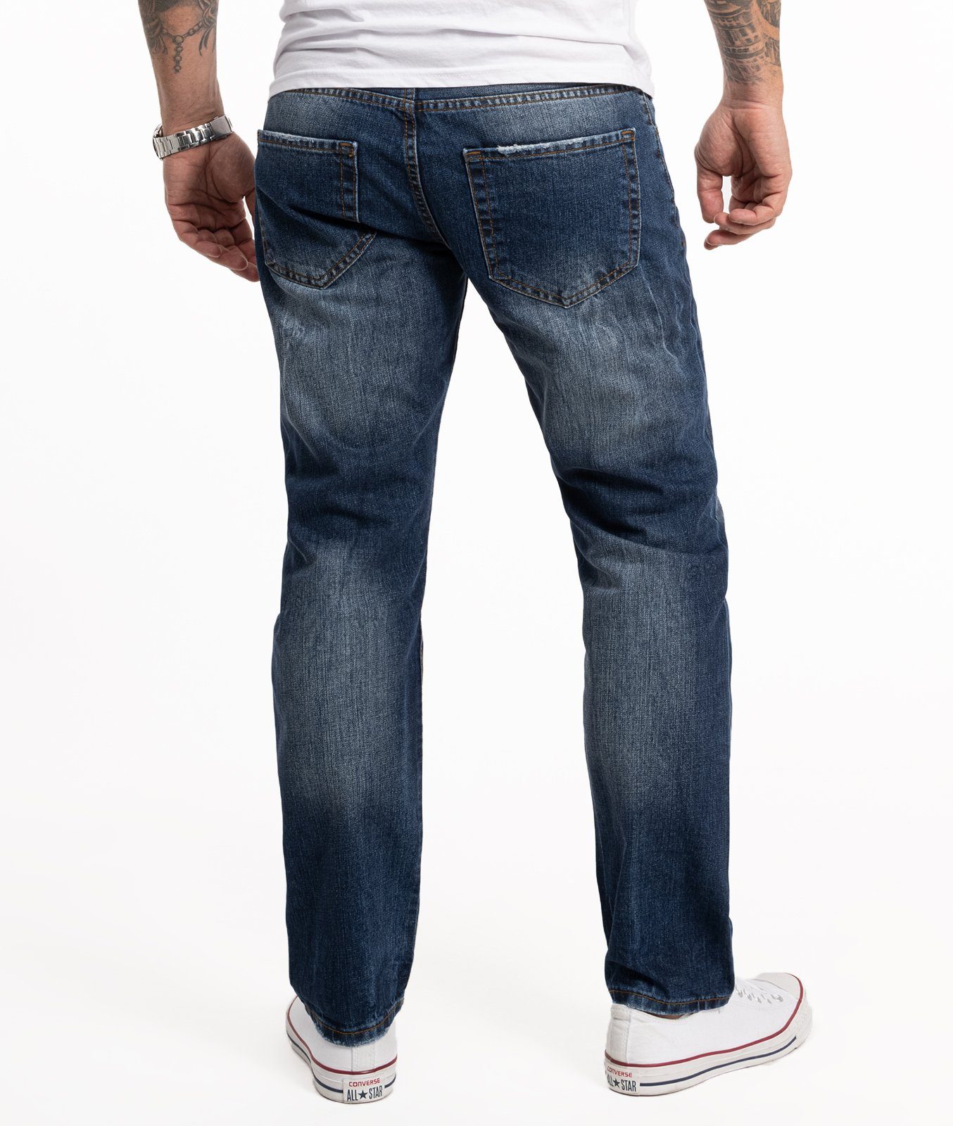 Herren Jeans Rock Creek Regular-fit-Jeans Herren Jeans Stonewashed Blau RC-2357